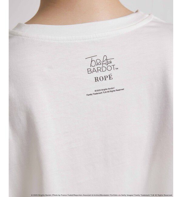 ROPE「【Brigitte Bardot&times;ROPE'・コラボ】プリント半袖T-shirt【洗える・洗濯耐久性・接触冷感】」|Tシャツ・カットソー|