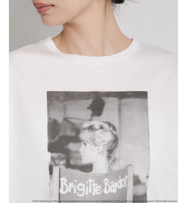 ROPE「【Brigitte Bardot&times;ROPE'・コラボ】プリント半袖T-shirt【洗える・洗濯耐久性・接触冷感】」|Tシャツ・カットソー|
