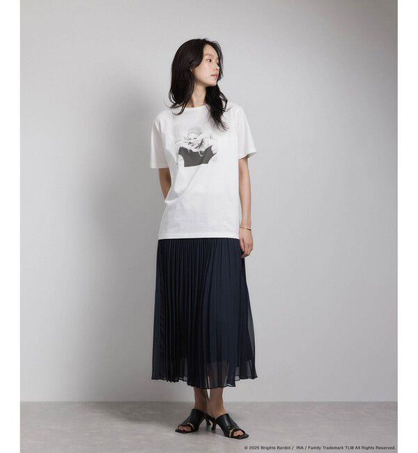 ROPE「【Brigitte Bardot&times;ROPE'・コラボ】プリント半袖T-shirt【洗える・洗濯耐久性・接触冷感】」|Tシャツ・カットソー|