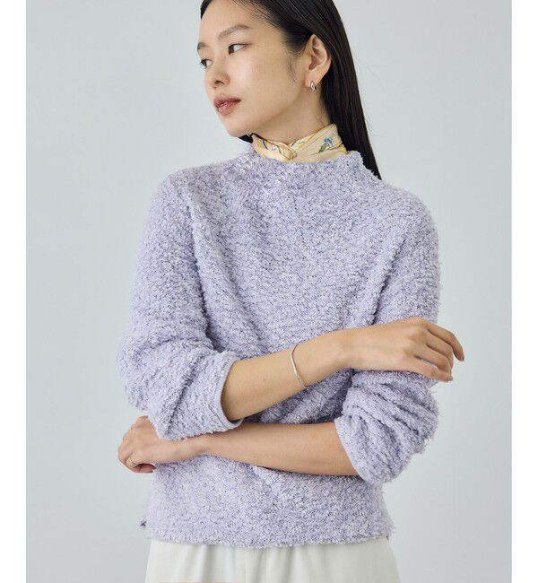 ROPE「【COOHEM(コーヘン)】COTTON FANCY YARN HIGH NECK KNIT」|ニット・セーター|ラベンダー系(53)