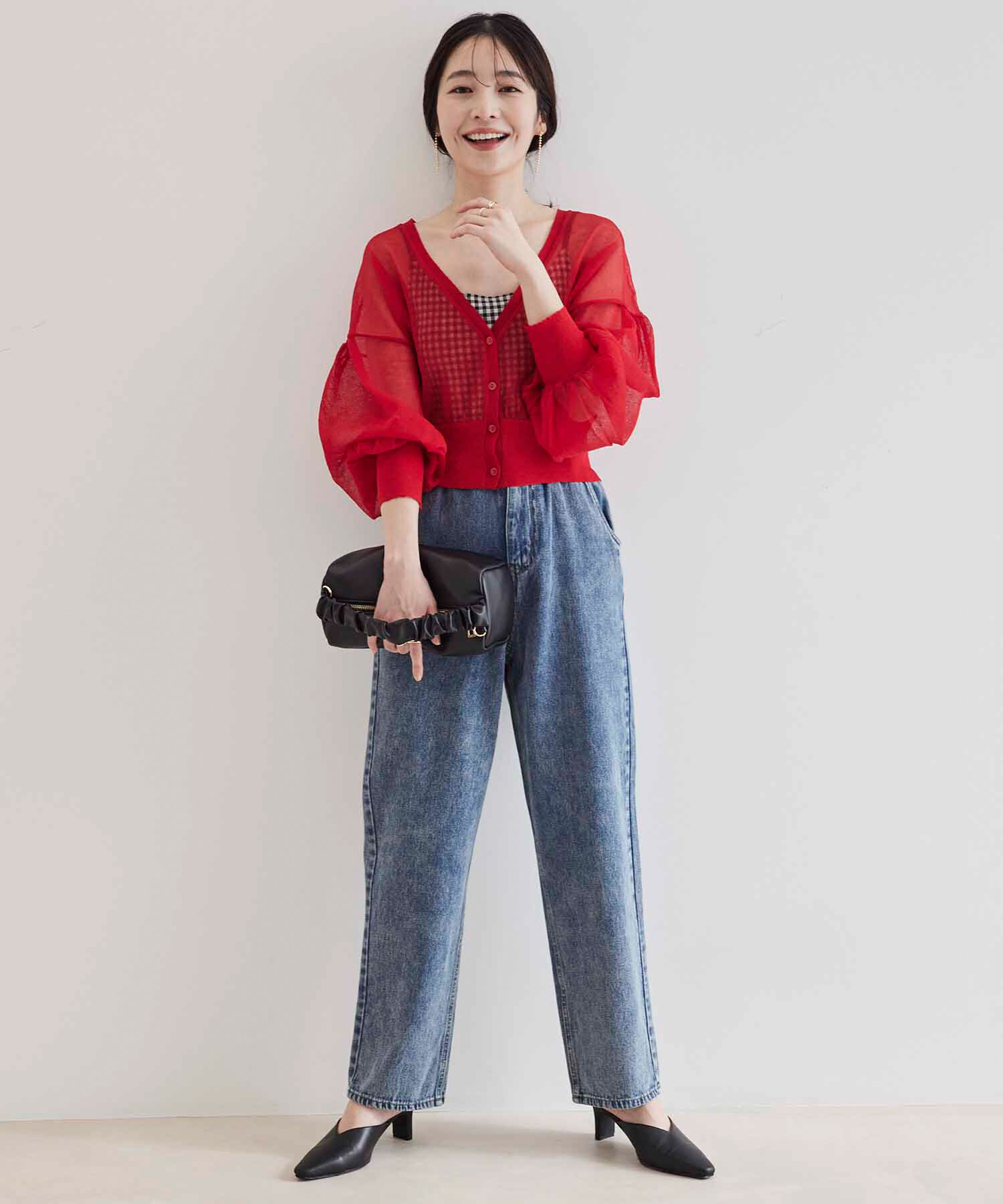 vis-a-vis「【WEB限定】シアーショート丈カーディガン」|カーディガン|