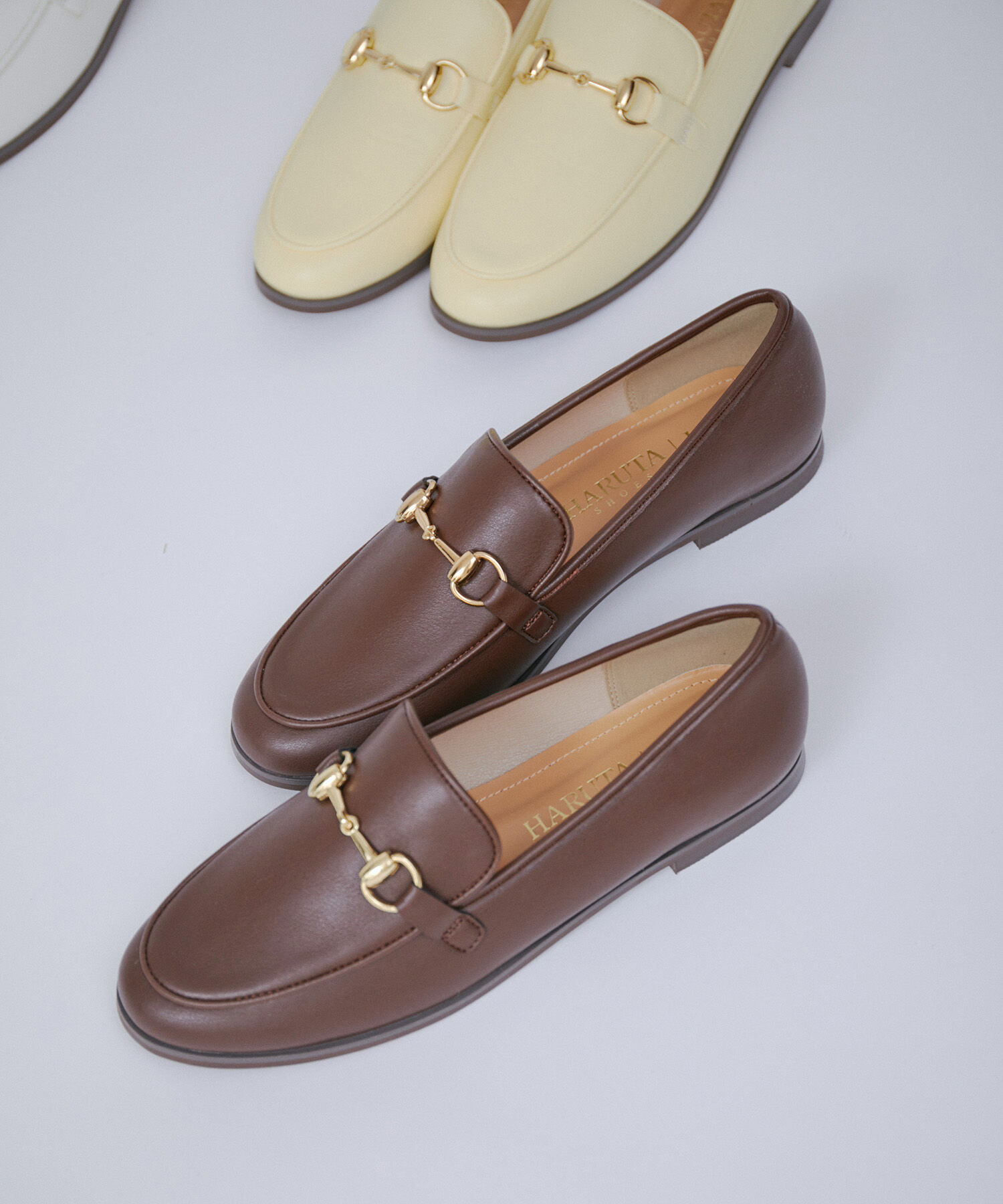 Juze「【晴雨兼用】【HARUTAコラボ】リサイクルレザービットローファー」|ローファー|ブラウン(22)