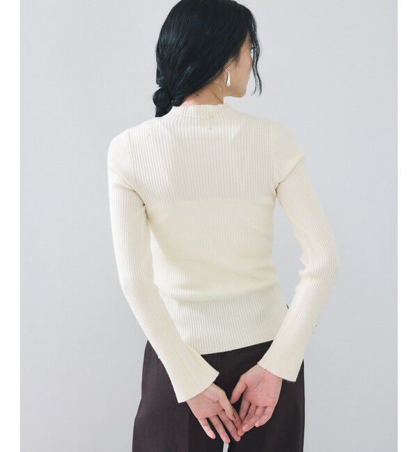 VIS「スリーブ釦アクセントリブニット/WEB限定FSサイズ・静電気防止」|ニット・セーター|