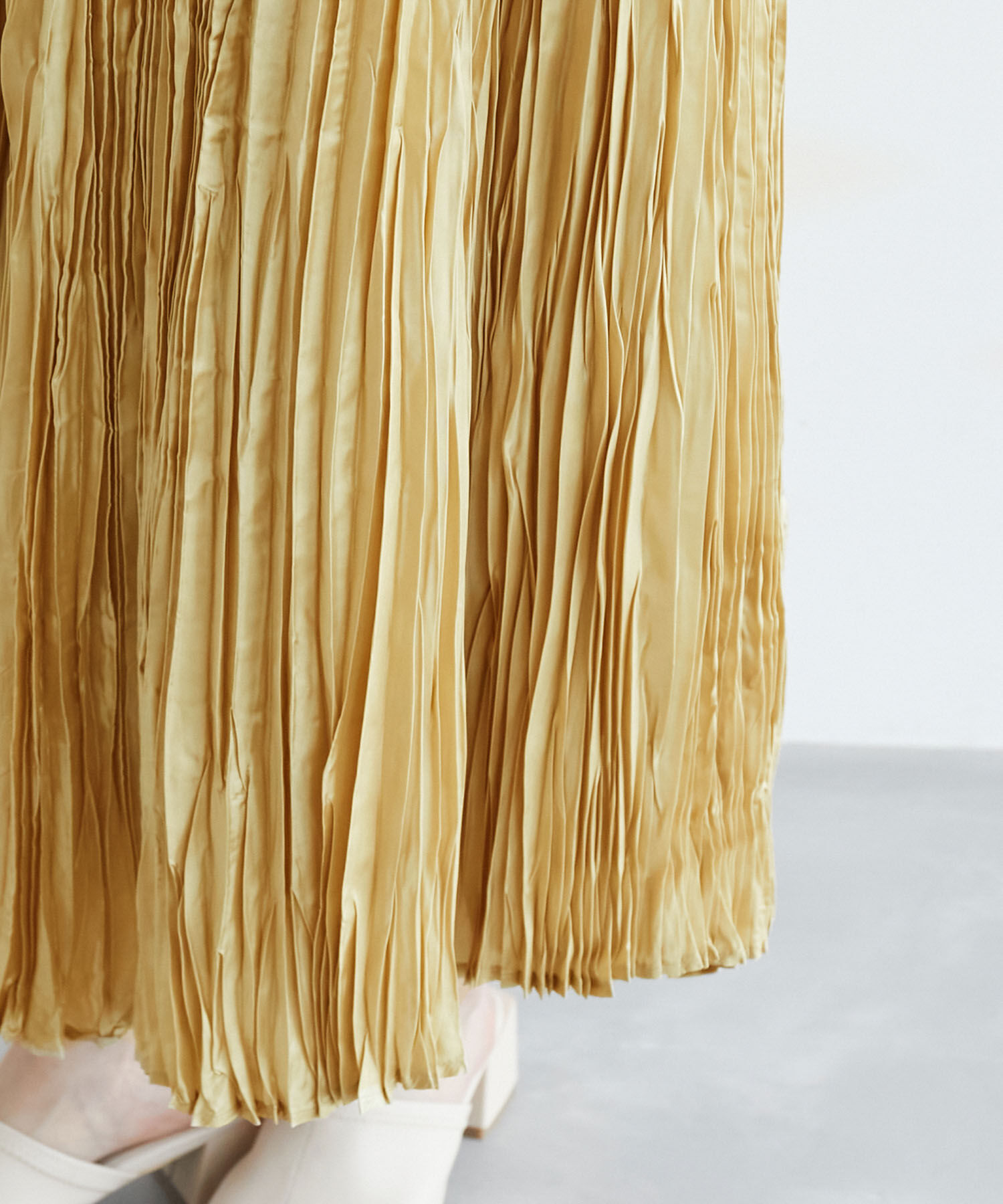 Rope&rsquo;Picnic「サテンクリンクルイレギュラーヘムスカート」|スカート|