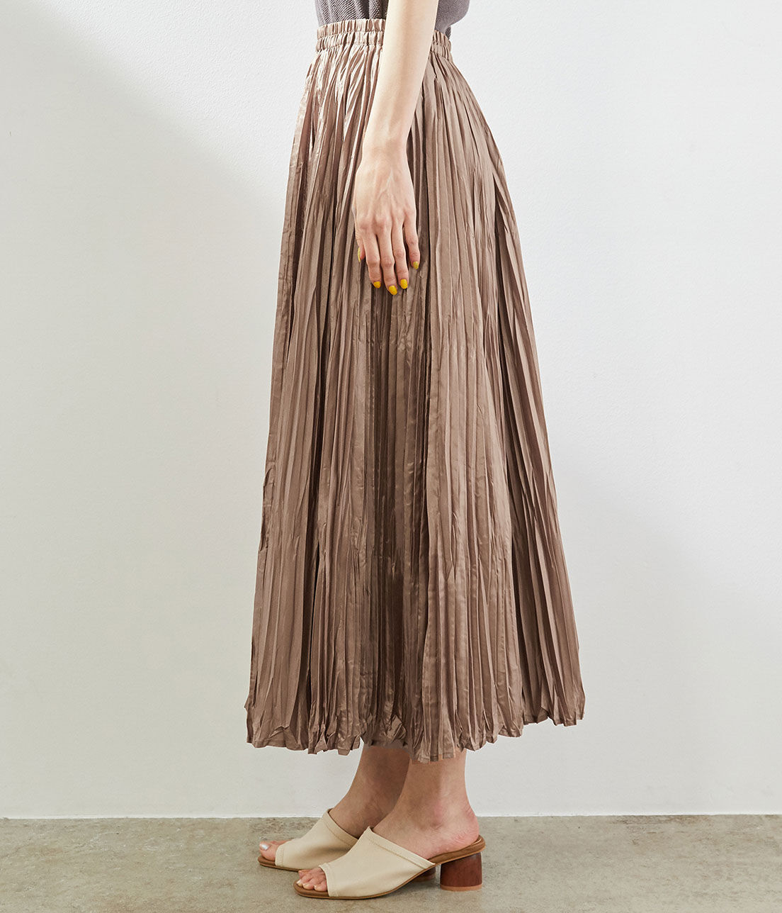 Rope&rsquo;Picnic「サテンクリンクルイレギュラーヘムスカート」|スカート|