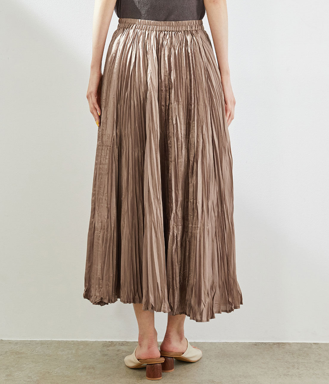 Rope&rsquo;Picnic「サテンクリンクルイレギュラーヘムスカート」|スカート|