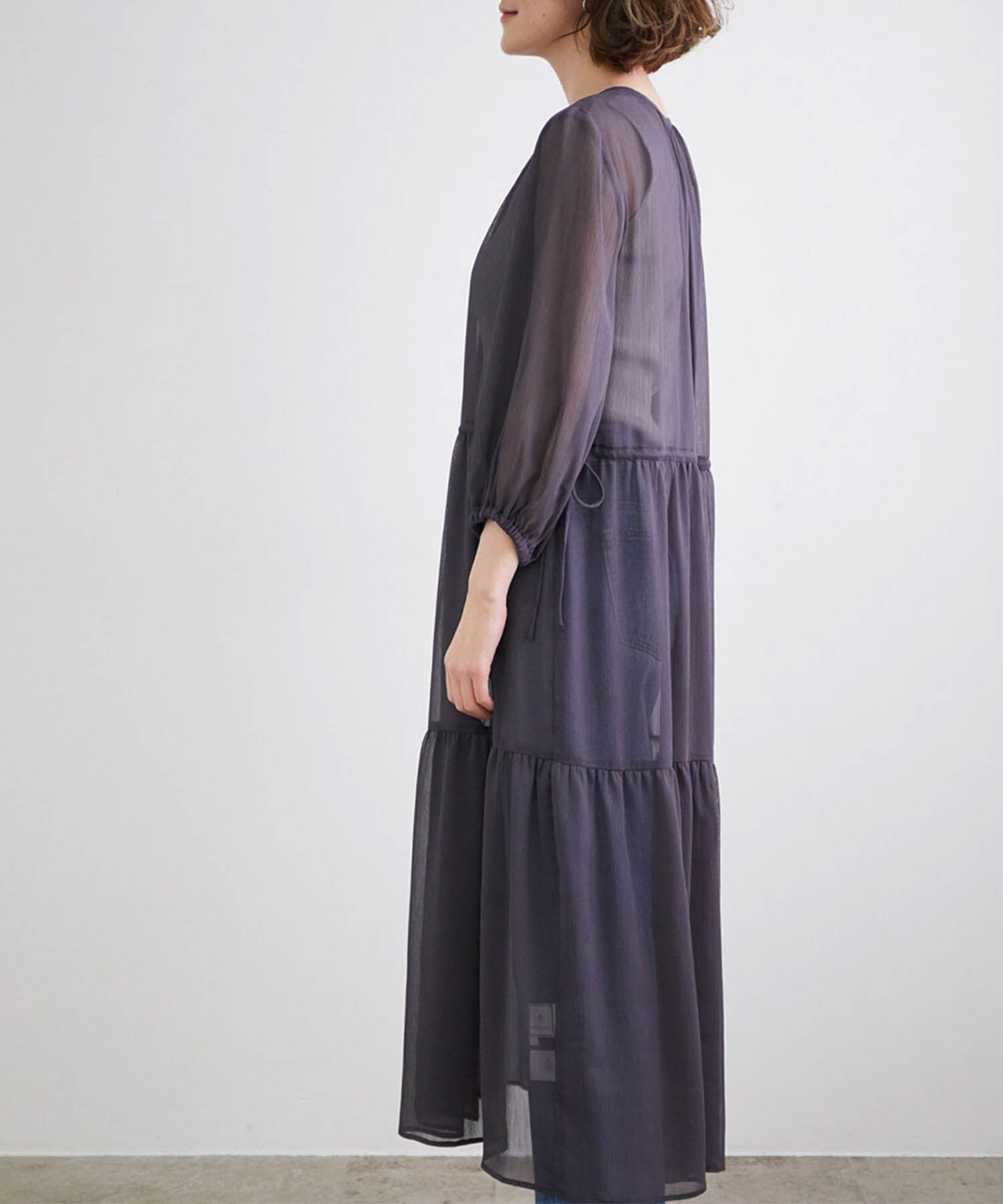 Rope&rsquo;Picnic「線画タッチ花柄プリントワンピース」|ワンピース|