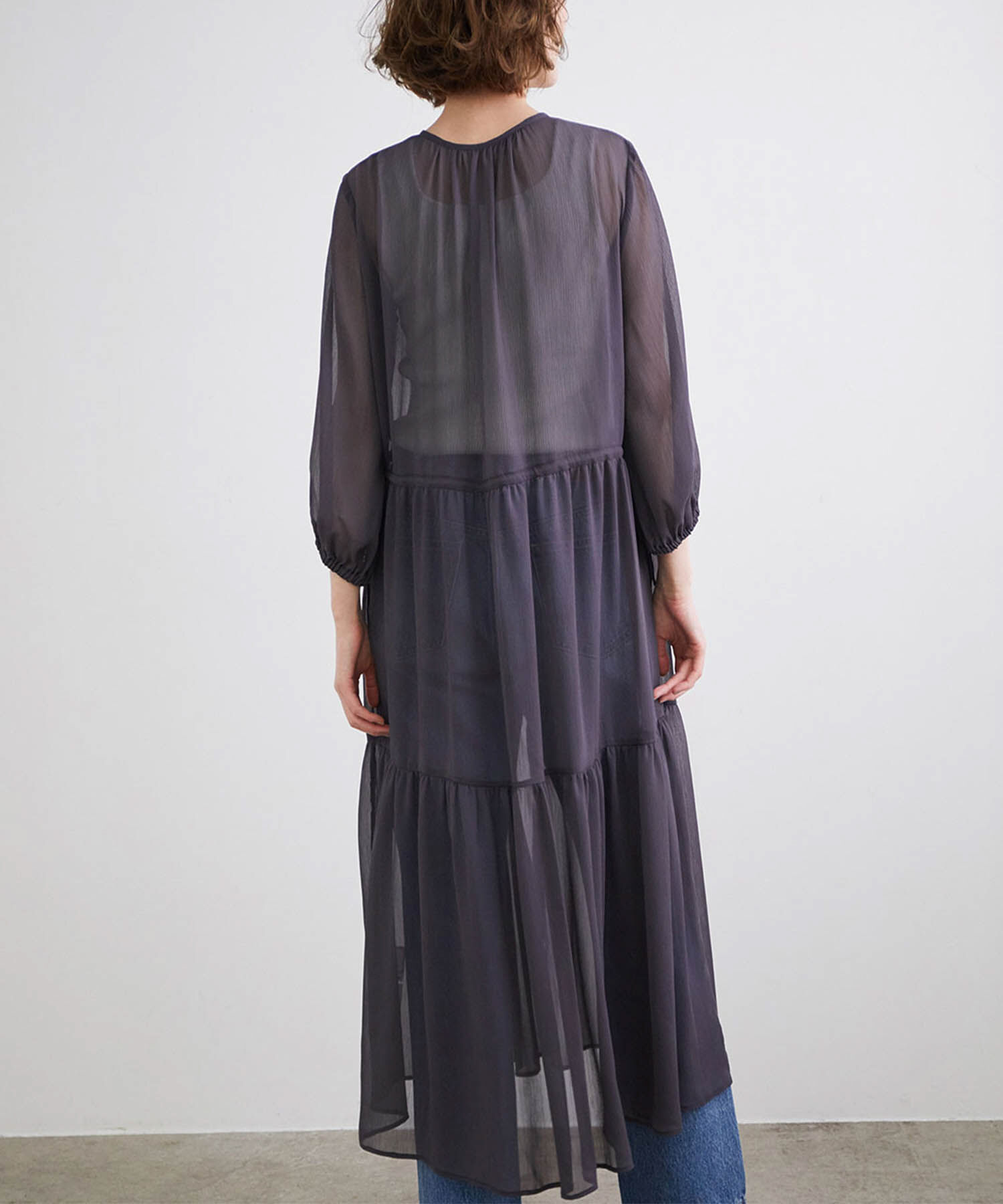 Rope&rsquo;Picnic「線画タッチ花柄プリントワンピース」|ワンピース|