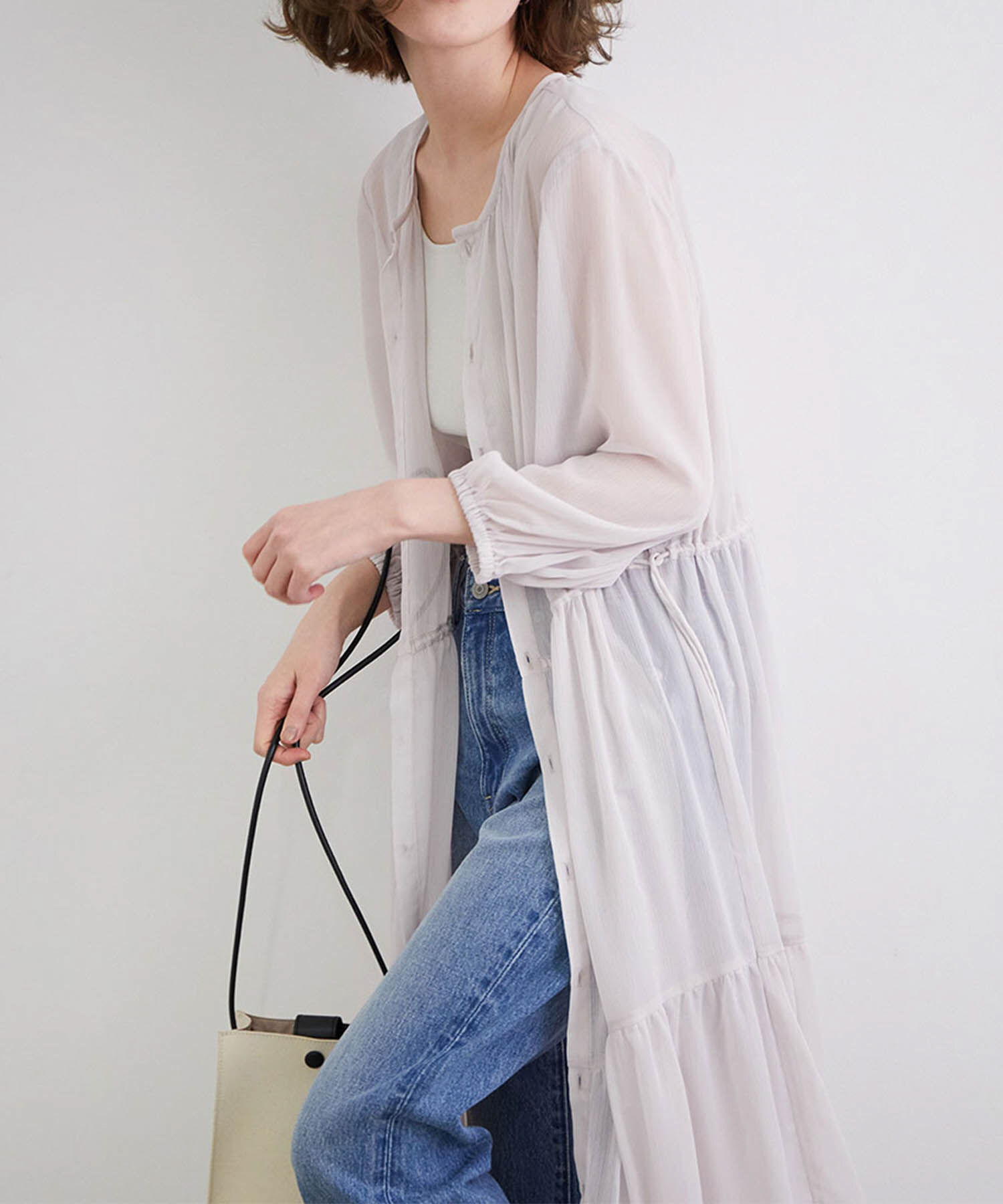 Rope&rsquo;Picnic「線画タッチ花柄プリントワンピース」|ワンピース|ラベンダー系(53)