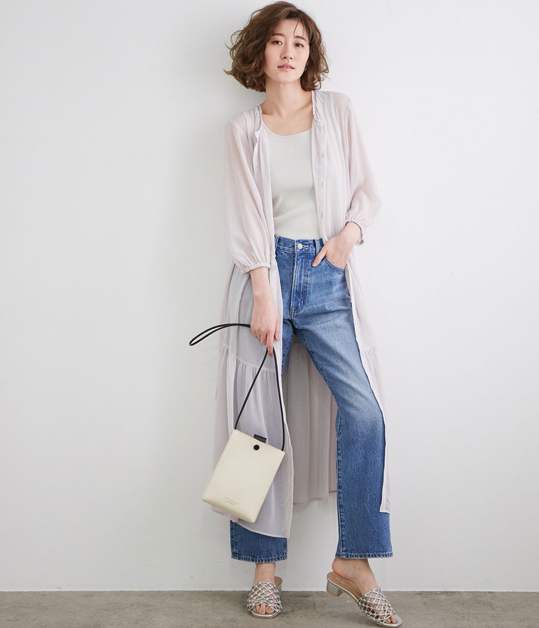 Rope&rsquo;Picnic「線画タッチ花柄プリントワンピース」|ワンピース|