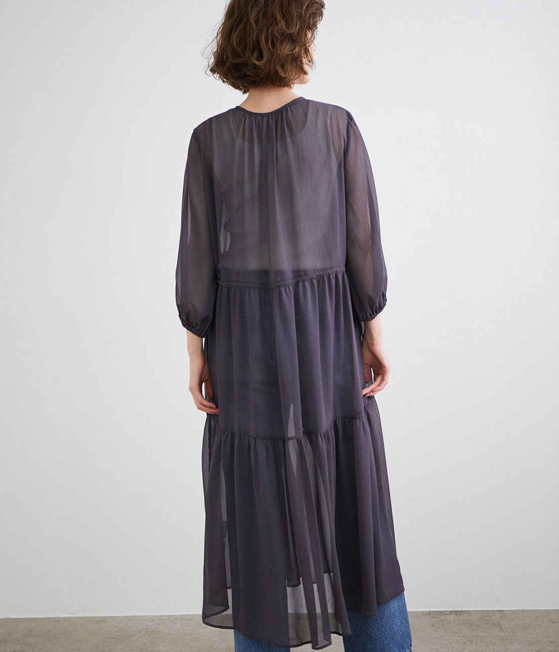 Rope&rsquo;Picnic「線画タッチ花柄プリントワンピース」|ワンピース|