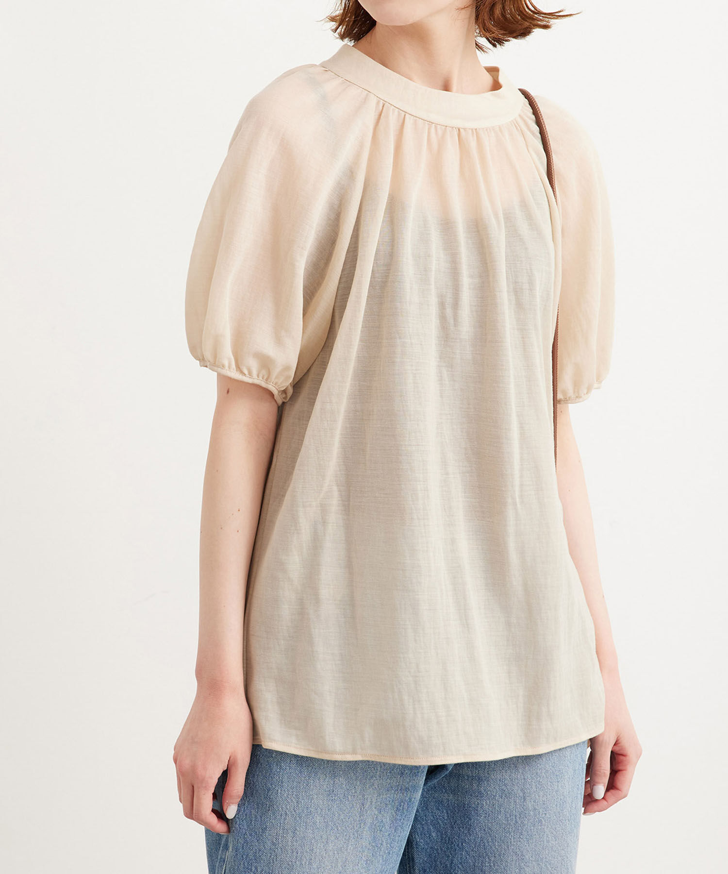 Rope&rsquo;Picnic「【emur】シアープチハイトップス」|シャツ・ブラウス|ベージュ系(28)