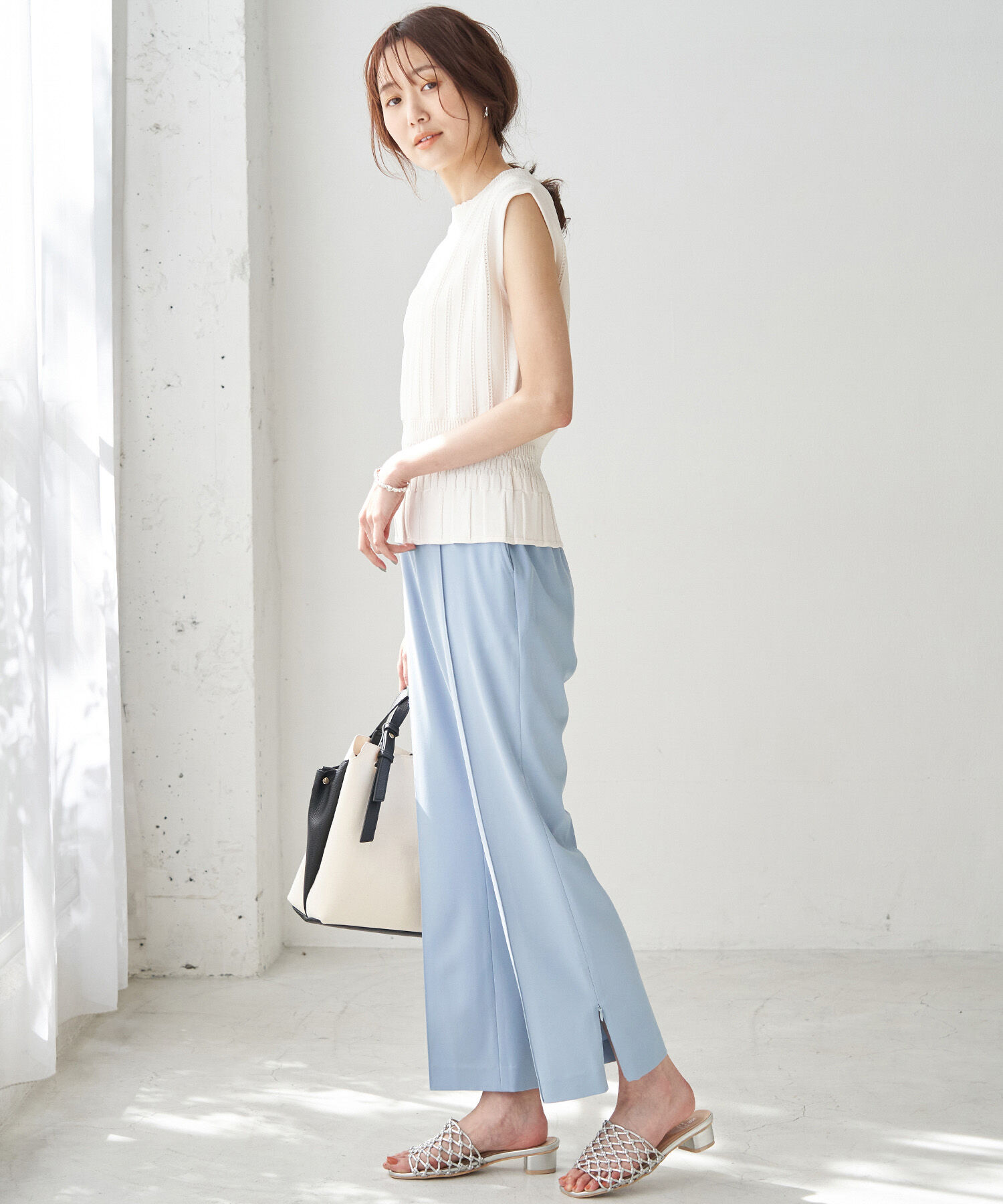 Rope&rsquo;Picnic「【ラク美】サイドジップピンタックパンツ」|その他|