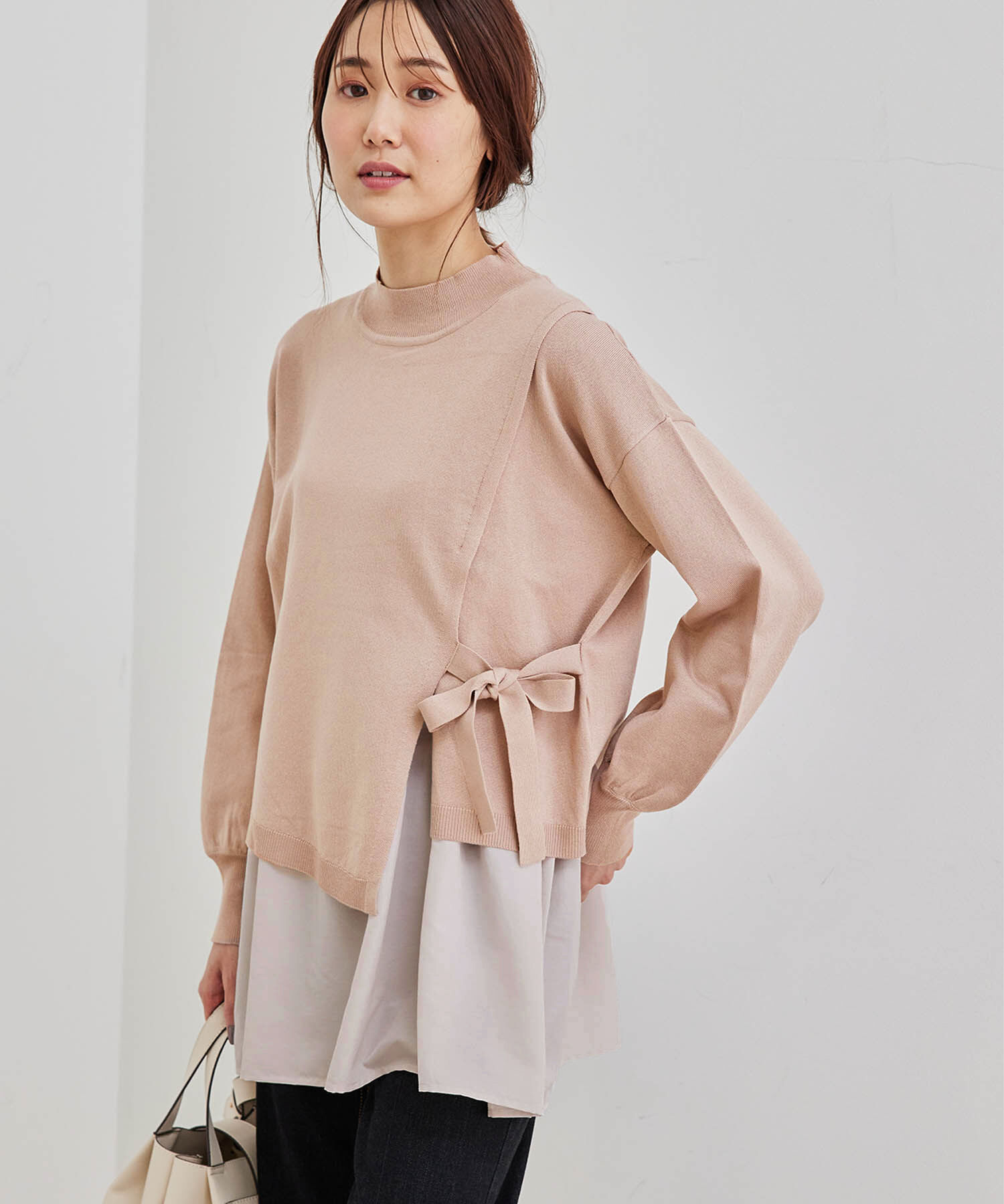 Rope&rsquo;Picnic「布帛レイヤードニットプルオーバー 」|ニット・セーター|