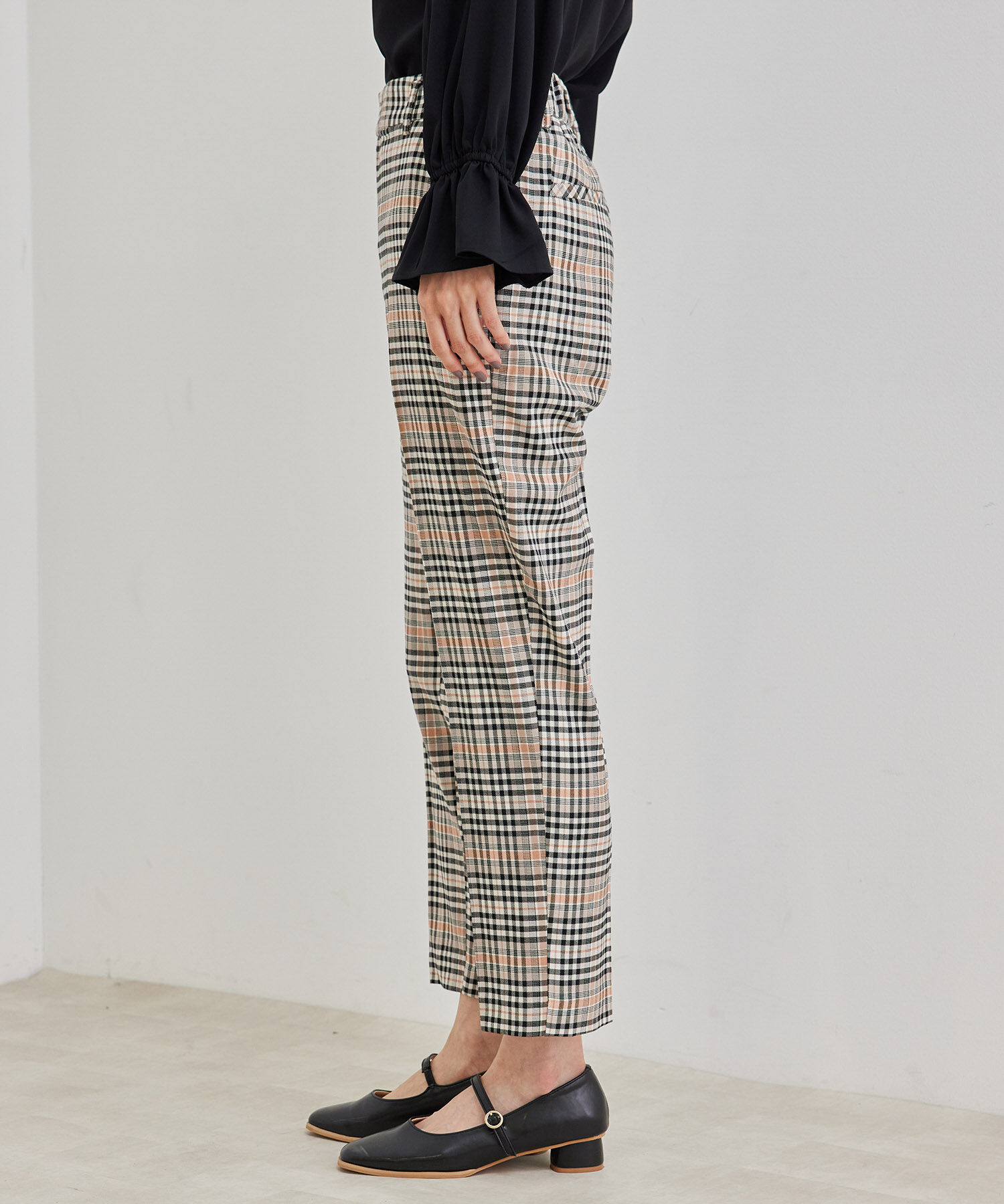 Rope&rsquo;Picnic「抗ピルアソートチェックギャバストレッチテーパードパンツ」|その他|