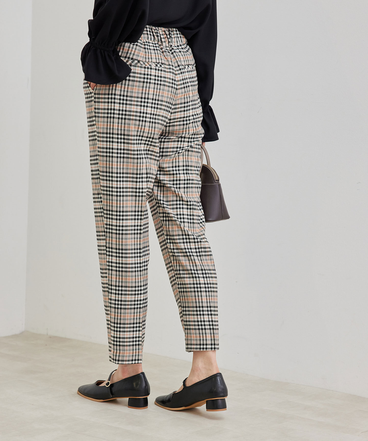 Rope&rsquo;Picnic「抗ピルアソートチェックギャバストレッチテーパードパンツ」|その他|