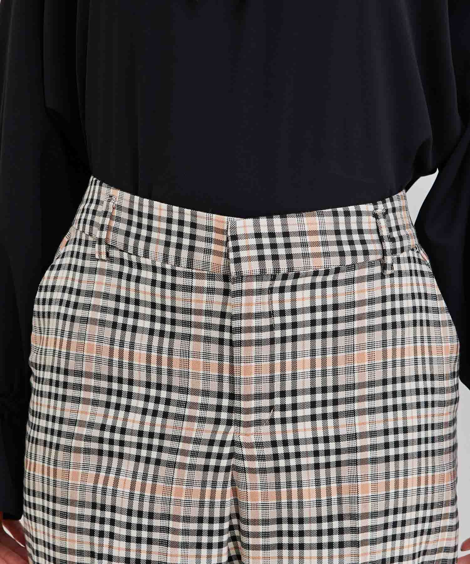 Rope&rsquo;Picnic「抗ピルアソートチェックギャバストレッチテーパードパンツ」|その他|