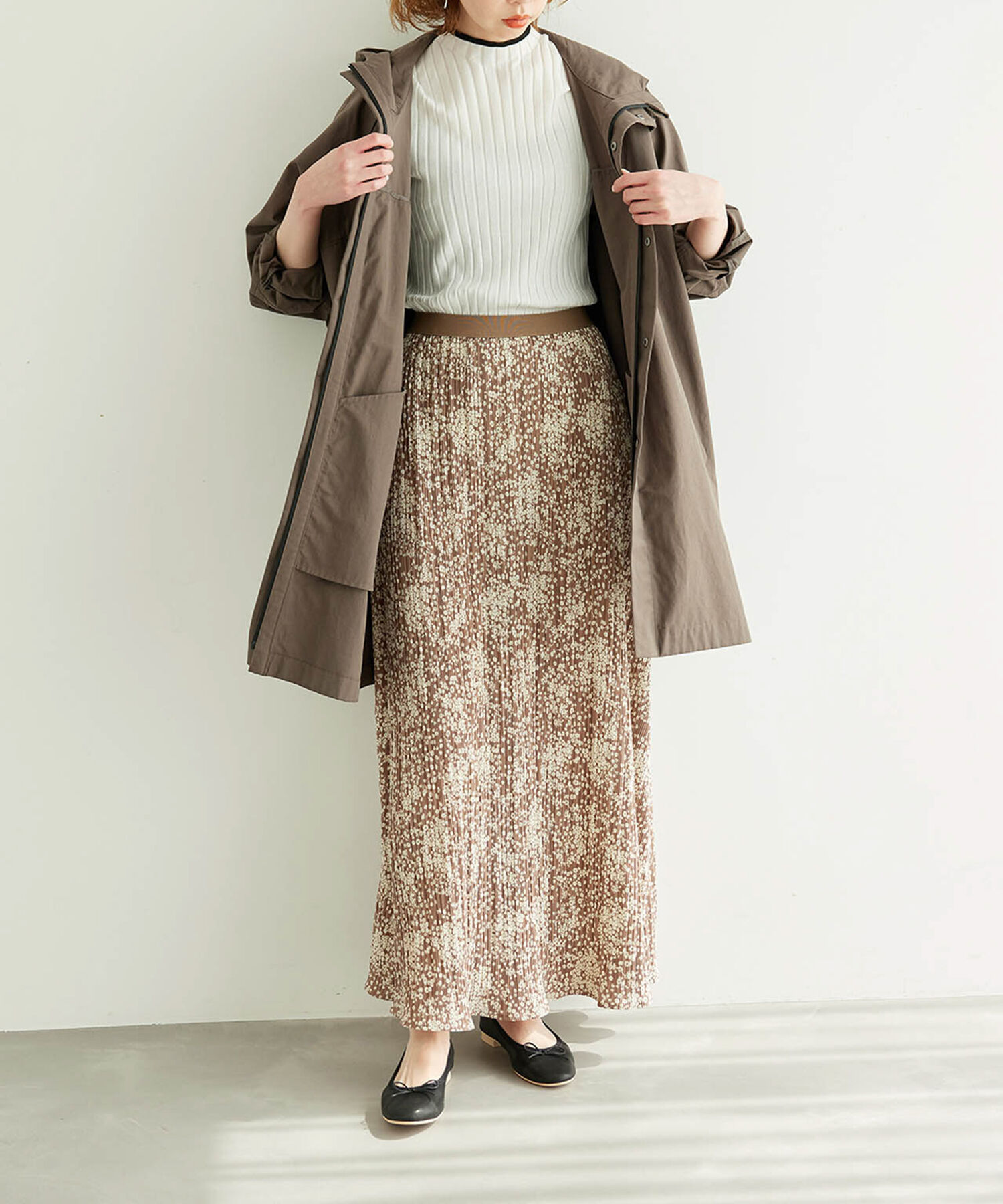 Rope&rsquo;Picnic「【WEB限定】小花柄プリーツスカート」|スカート|