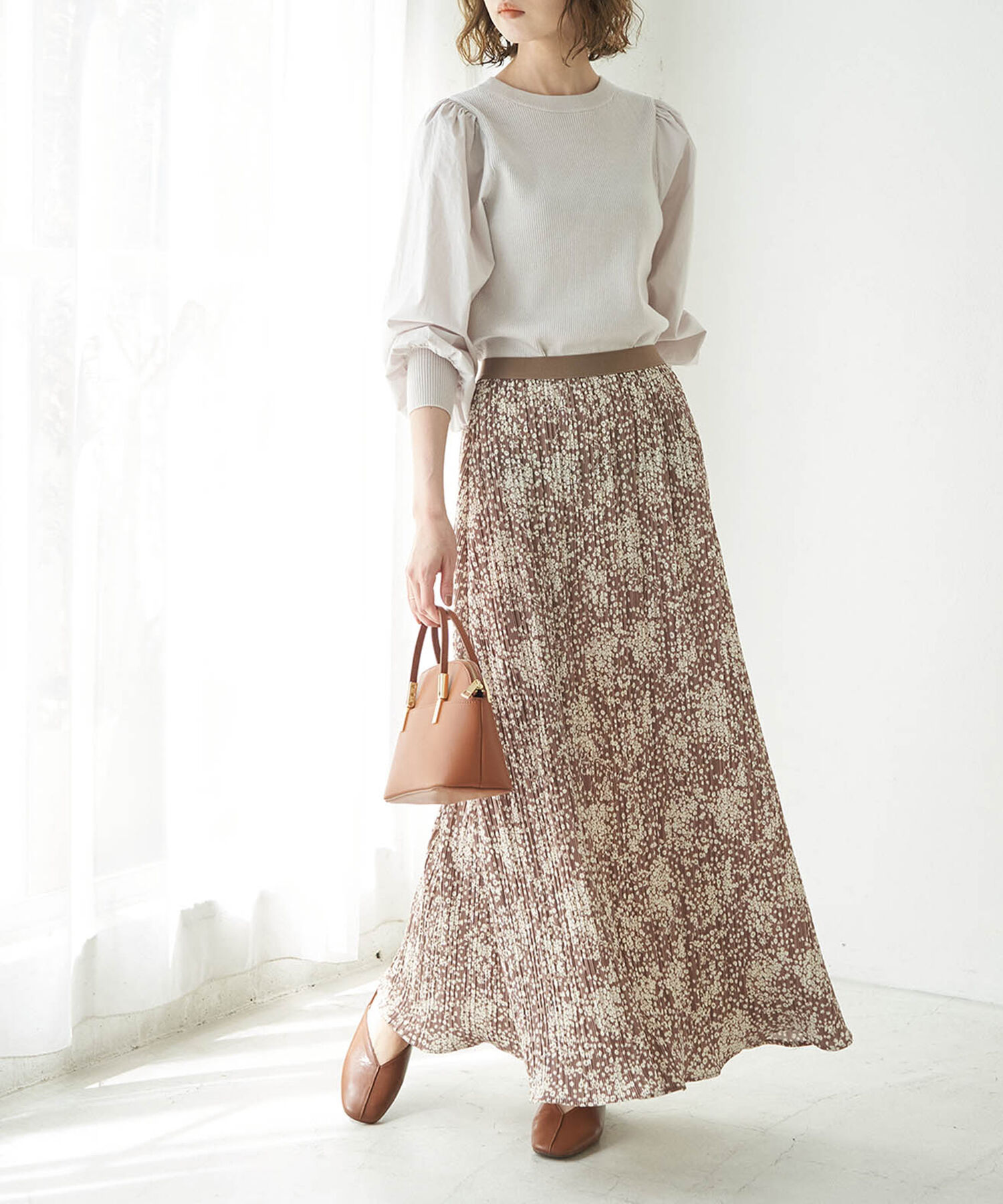 Rope&rsquo;Picnic「【WEB限定】小花柄プリーツスカート」|スカート|