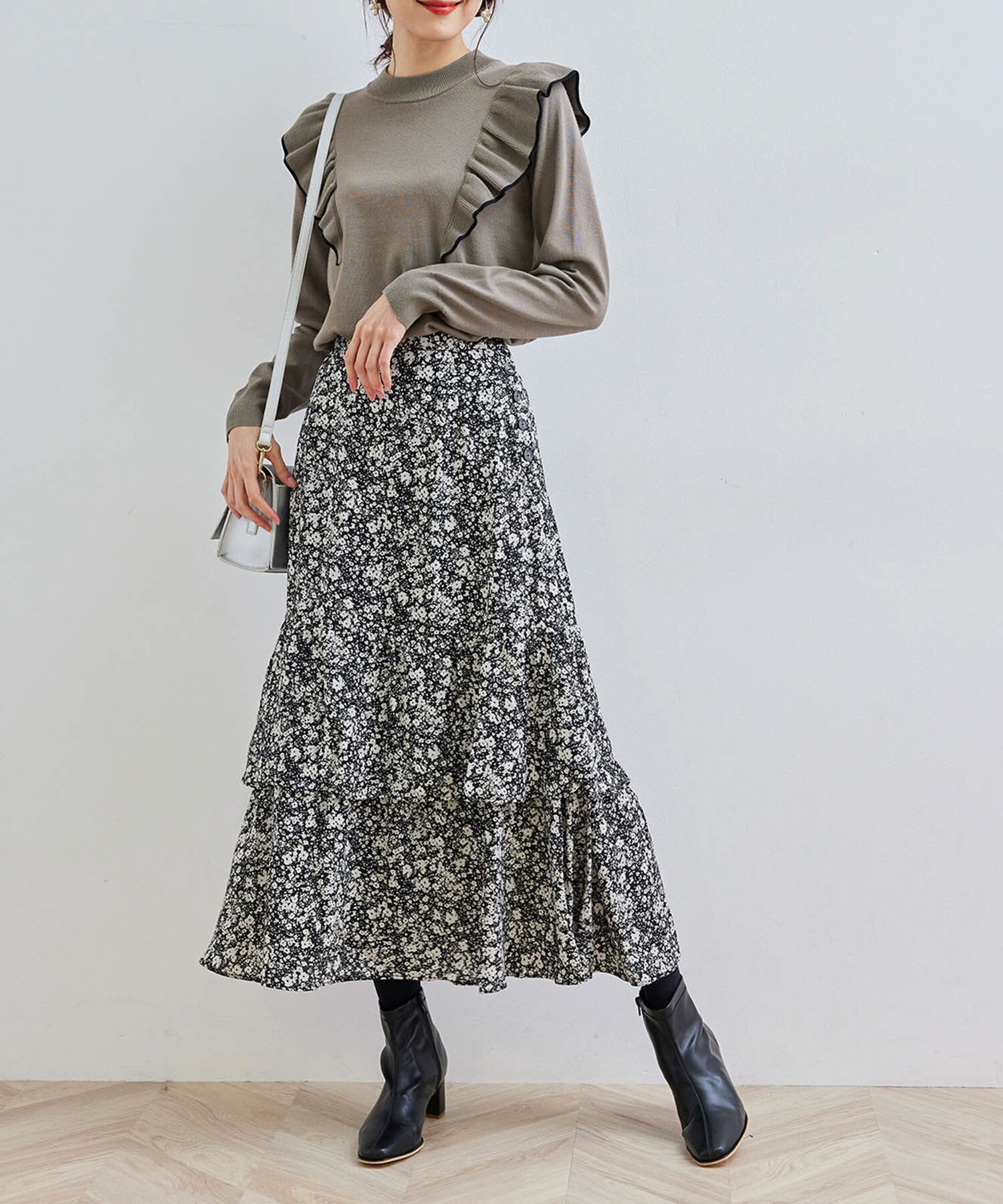 Rope&rsquo;Picnic「小花柄フリルスカート」|スカート|