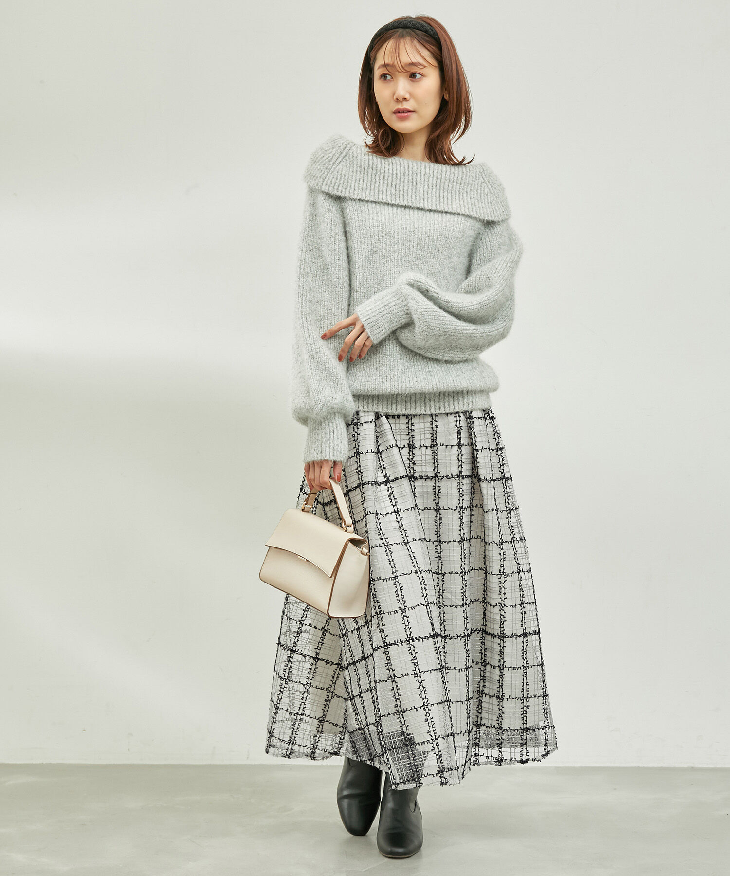 Rope&rsquo;Picnic「【emur/エミュール】チュールツイーディーチェックスカート」|スカート|