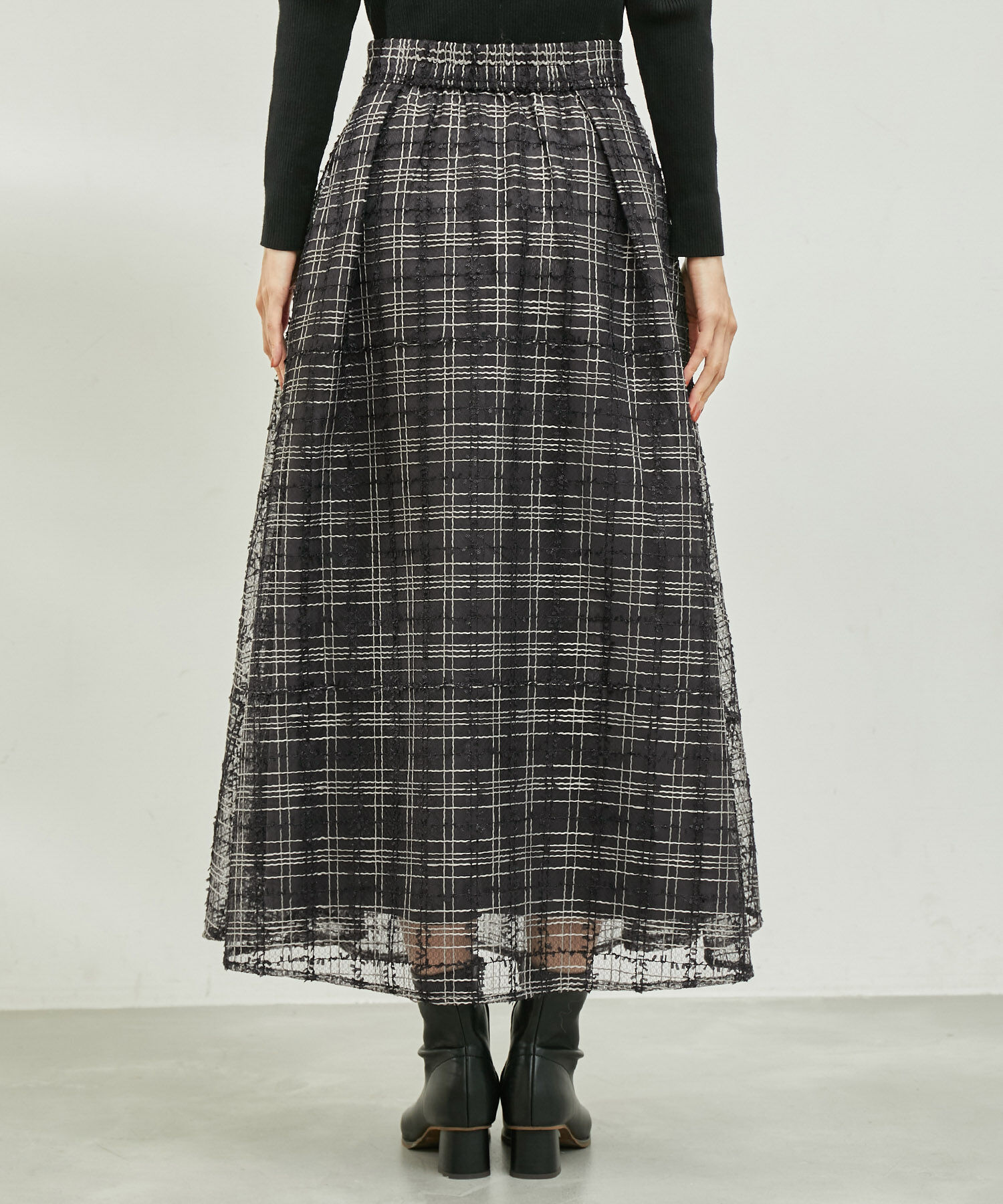 Rope&rsquo;Picnic「【emur/エミュール】チュールツイーディーチェックスカート」|スカート|