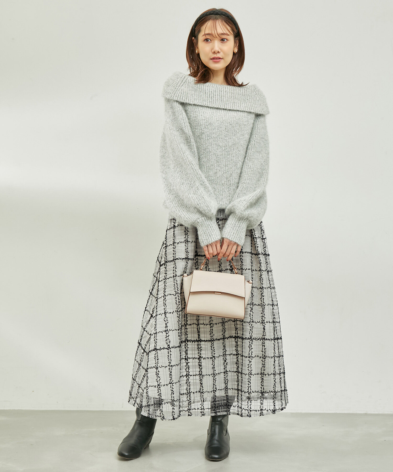 Rope&rsquo;Picnic「【emur/エミュール】チュールツイーディーチェックスカート」|スカート|