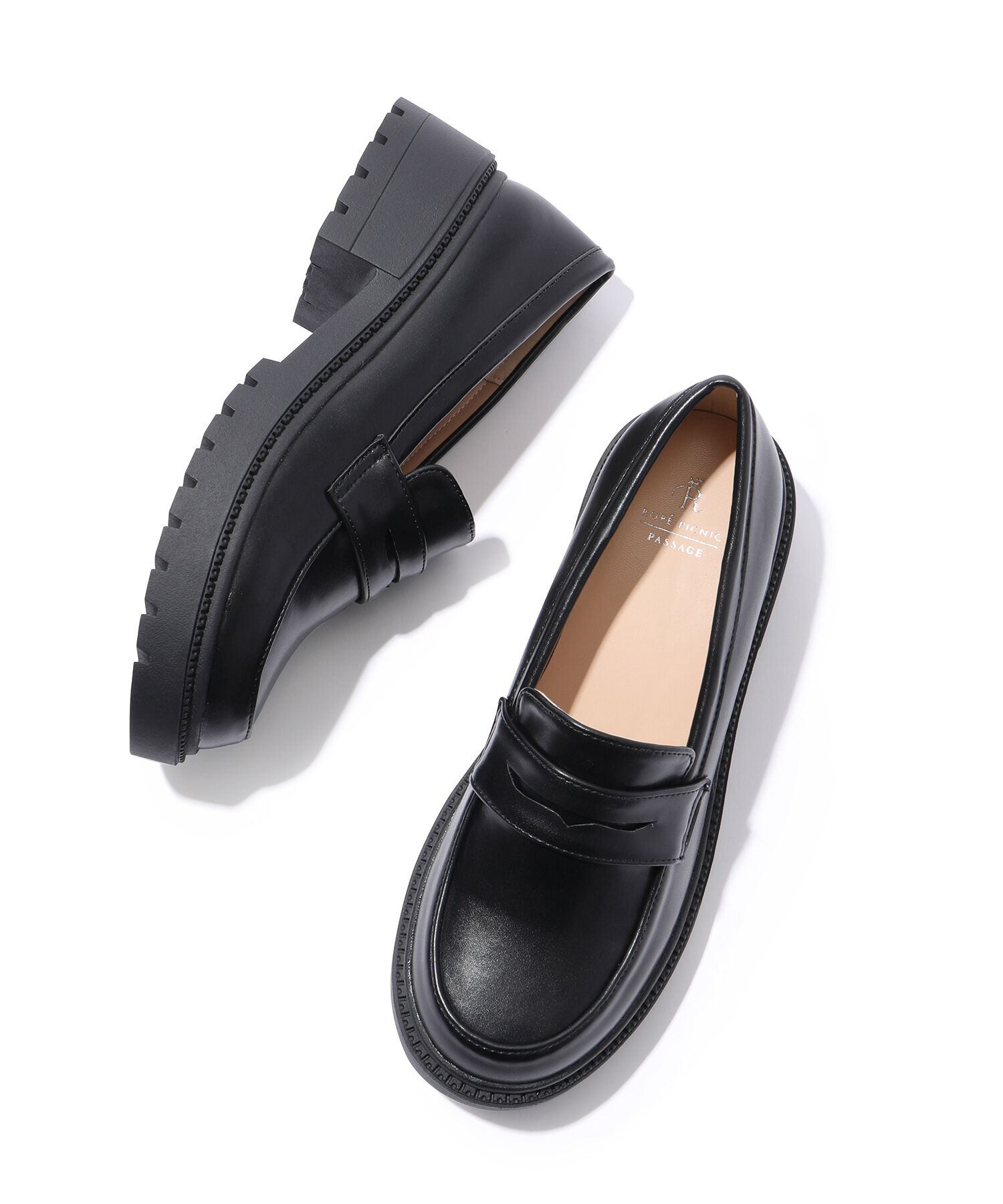 ROPE PICNIC PASSAGE「晴雨兼用/厚底コインローファー」|ローファー|