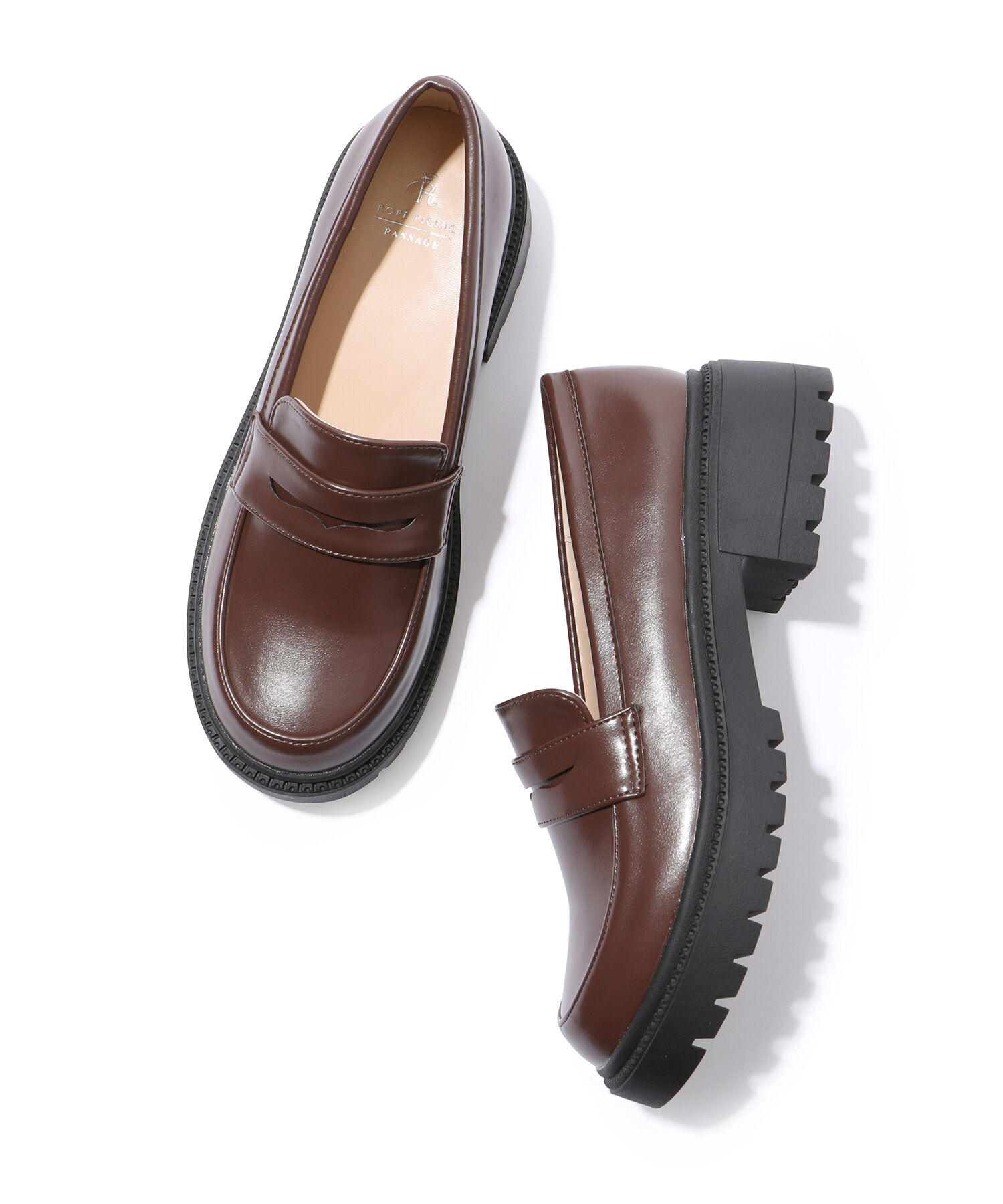 ROPE PICNIC PASSAGE「晴雨兼用/厚底コインローファー」|ローファー|