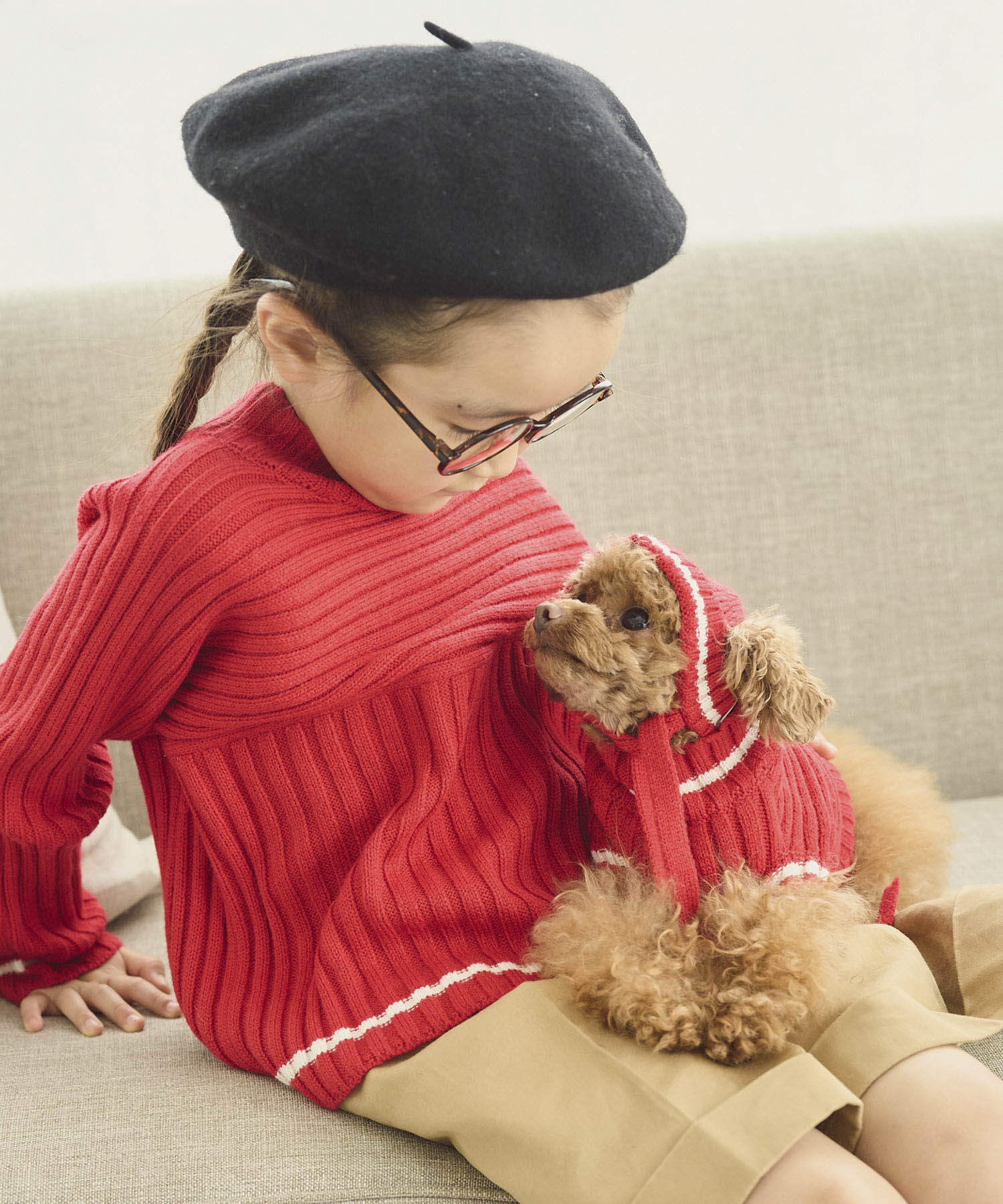 ROPE PICNIC PASSAGE「【DOG】リブ切り替えニットワッチ」|その他|