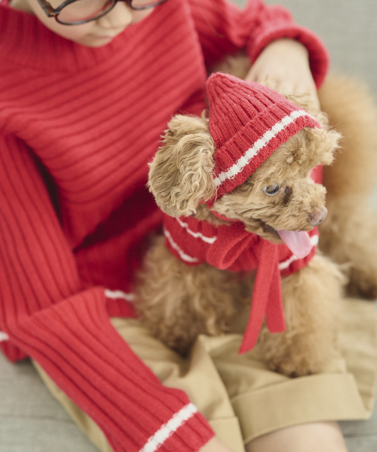 ROPE PICNIC PASSAGE「【DOG】リブ切り替えニットワッチ」|その他|