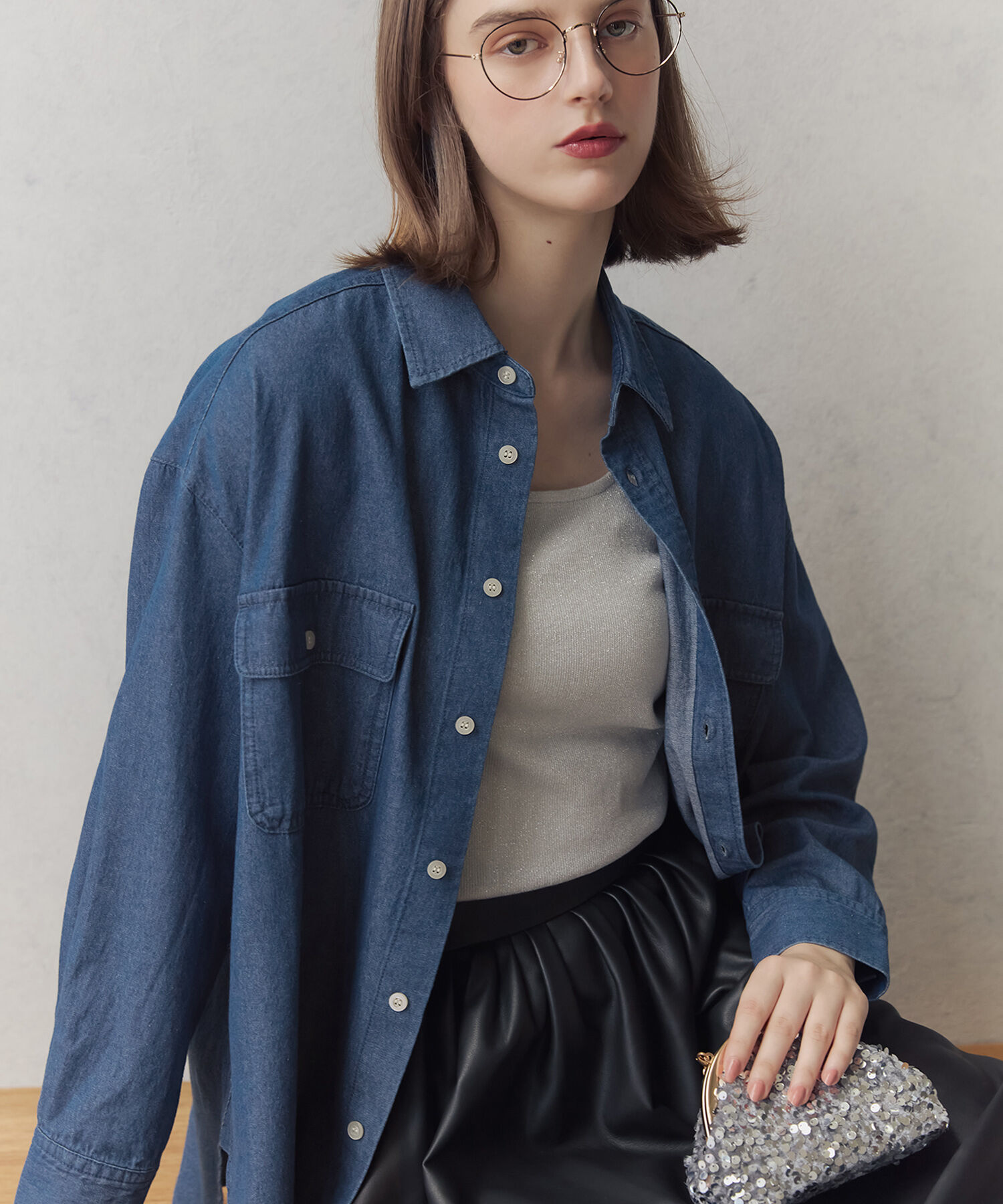 Rope&rsquo;Picnic「デニムシャツ」|シャツ・ブラウス|ブルー(44)