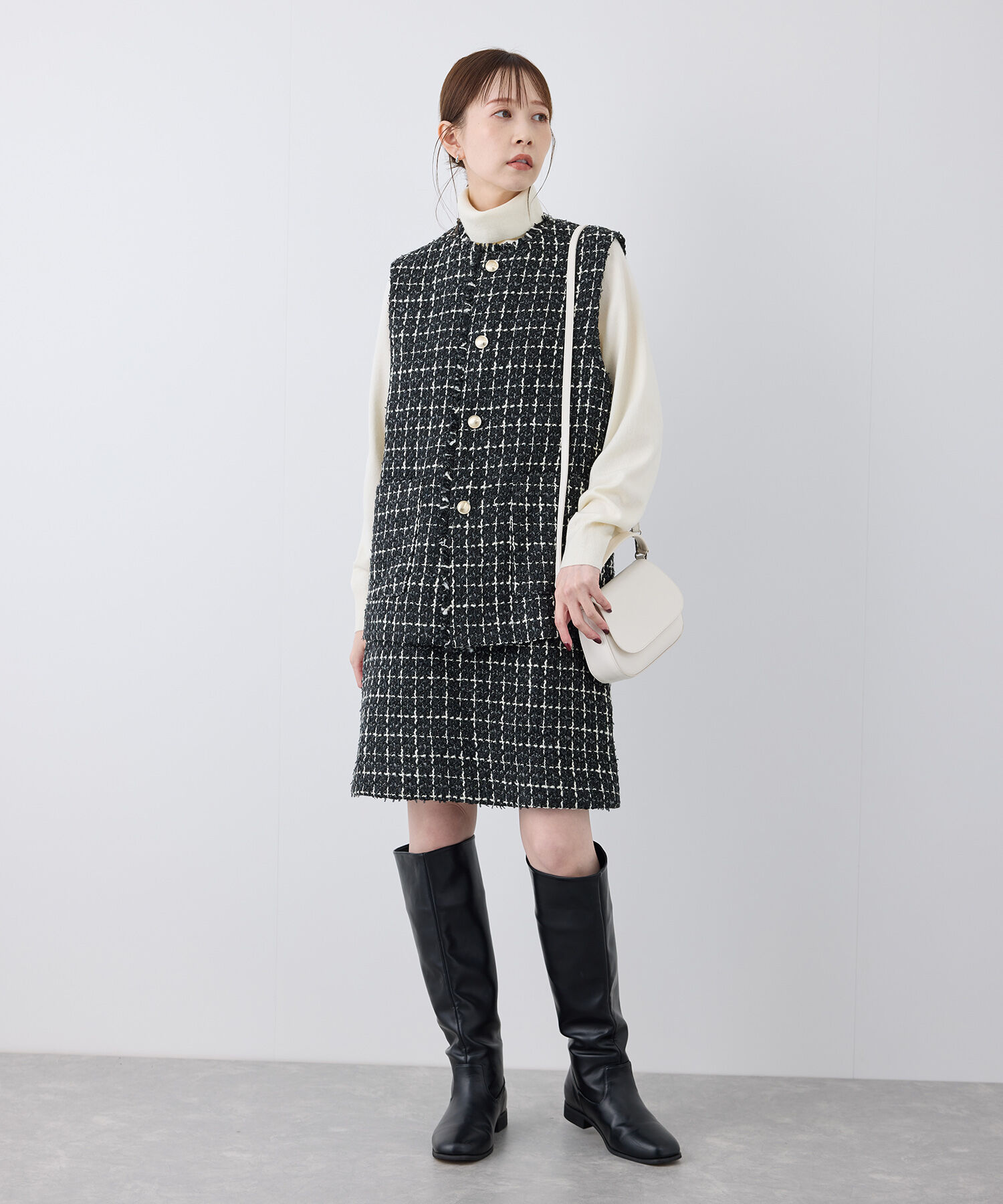 Rope&rsquo;Picnic「ツイードチェックミニスカート/セットアップ対応・リンクコーデ」|スカート|