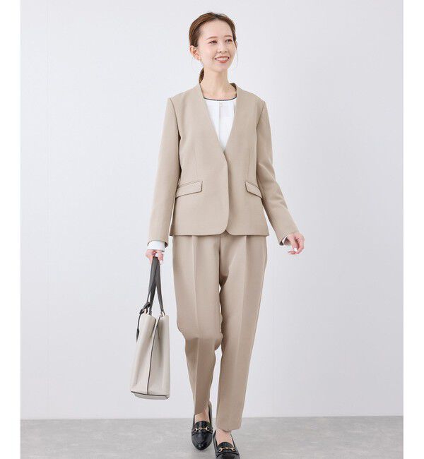 Rope&rsquo;Picnic「【360&deg;ウルトラストレッチ】UVカット・花粉ガード/ノーラペルジャケット/セットアップ対応」|ノーカラージャケット|