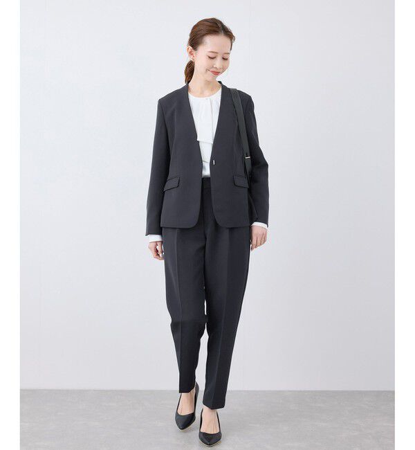 Rope&rsquo;Picnic「【360&deg;ウルトラストレッチ】UVカット・花粉ガード/ノーラペルジャケット/セットアップ対応」|ノーカラージャケット|