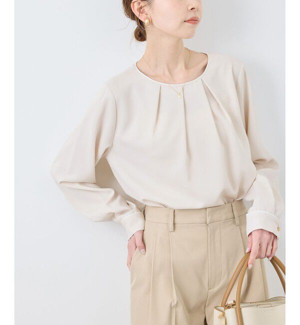 Rope&rsquo;Picnic「【WEB限定カラー】多機能ランダムタックブラウス/セレモニー・通勤対応」|シャツ・ブラウス|