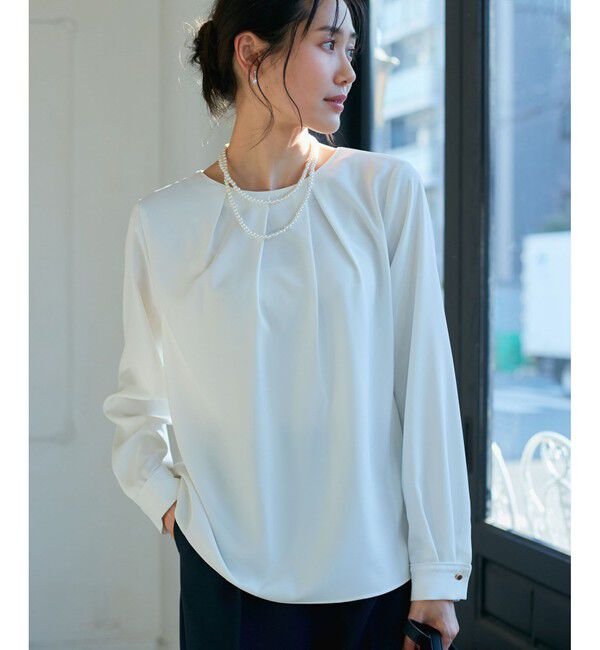 Rope&rsquo;Picnic「【WEB限定カラー】多機能ランダムタックブラウス/セレモニー・通勤対応」|シャツ・ブラウス|