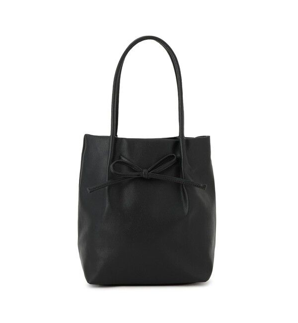 ROPE PICNIC PASSAGE「洗えるバッグ リボンディティールトートバッグ/イージーケア」|トートバッグ|ブラック(01)