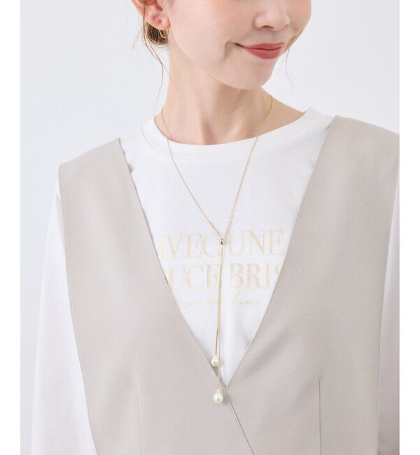 ROPE PICNIC PASSAGE「パールトップラリエットネックレス」|ネックレス|