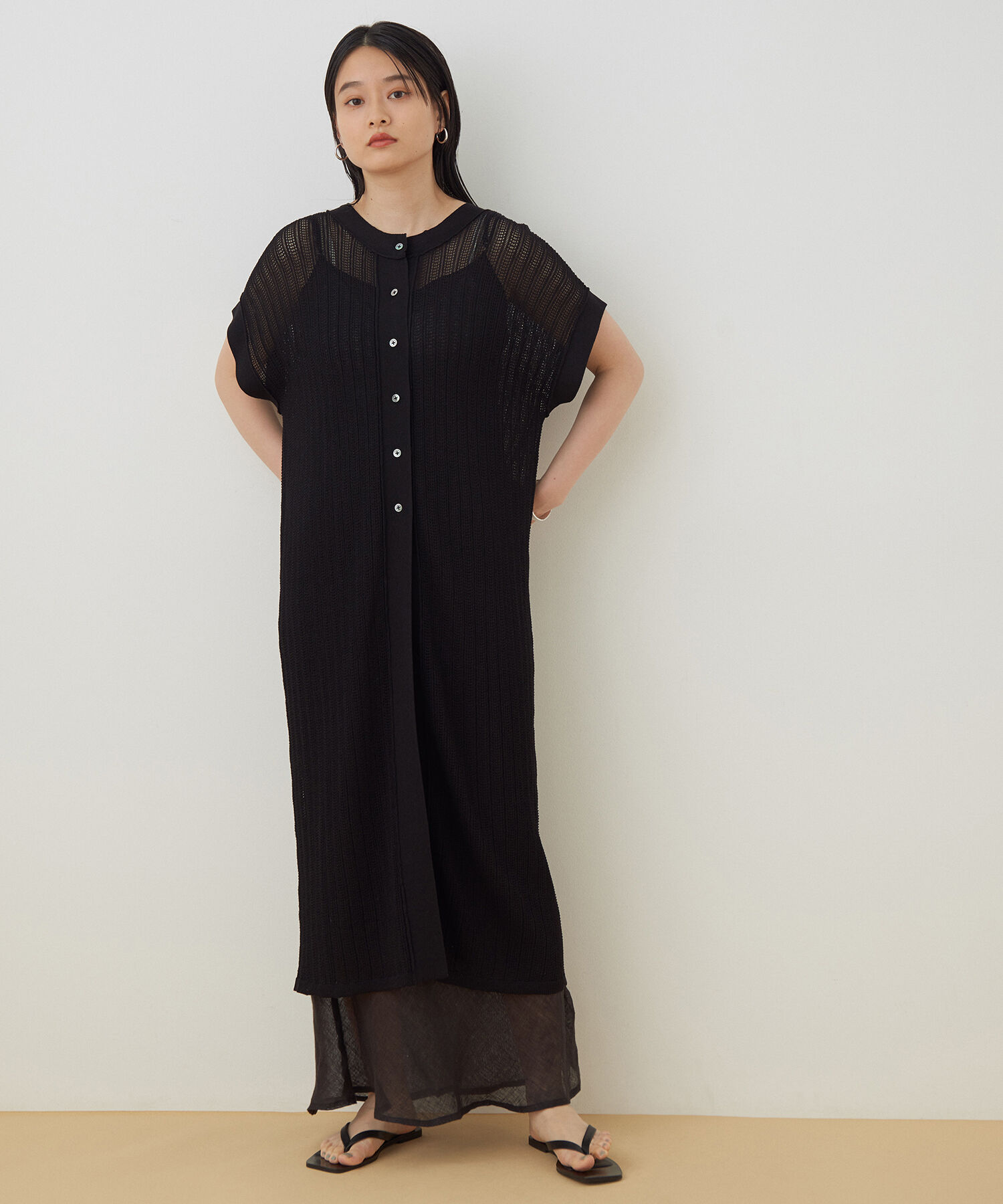 ADAM ET ROPE'「柄編みニット2WAYワンピース」|ワンピース|