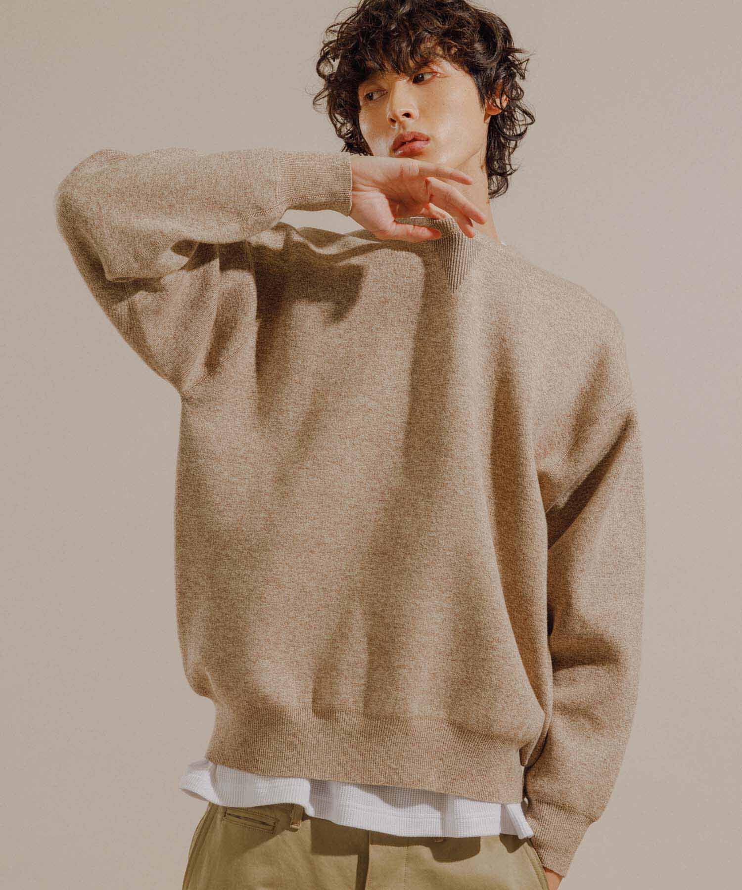 ADAM ET ROPE'「杢スウェット クルーネック ニットプルオーバー / ヘビーウエイト / ユニセックス」|ニット・セーター|