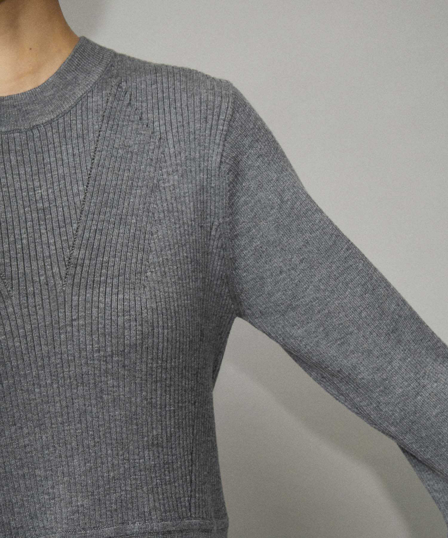 ADAM ET ROPE'「フレアカフスニットワンピース」|ワンピース|