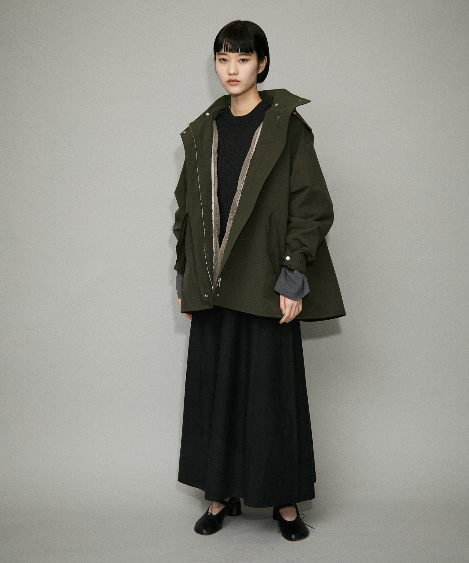 ADAM ET ROPE'「フレアカフスニットワンピース」|ワンピース|