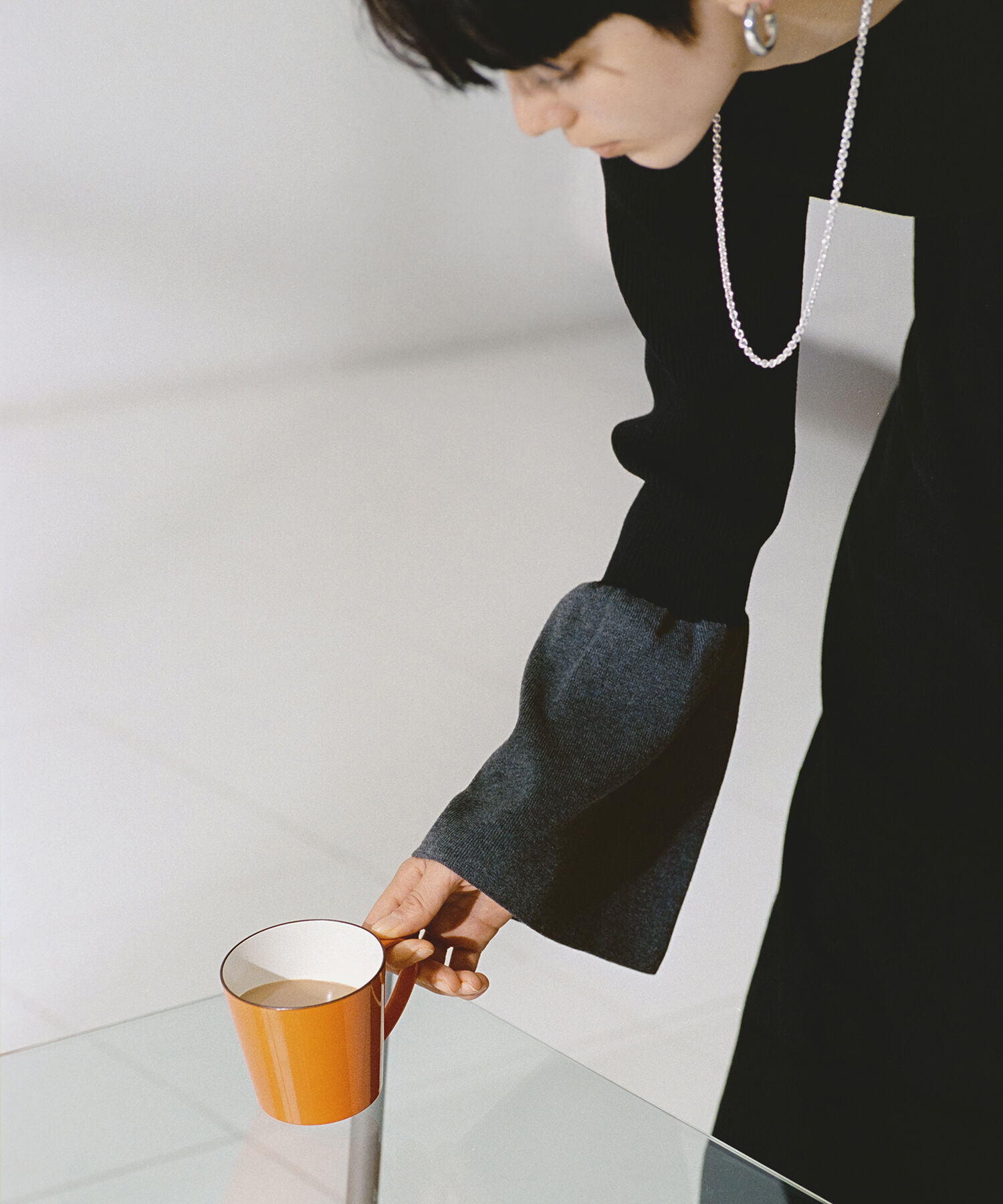 ADAM ET ROPE'「フレアカフスニットワンピース」|ワンピース|