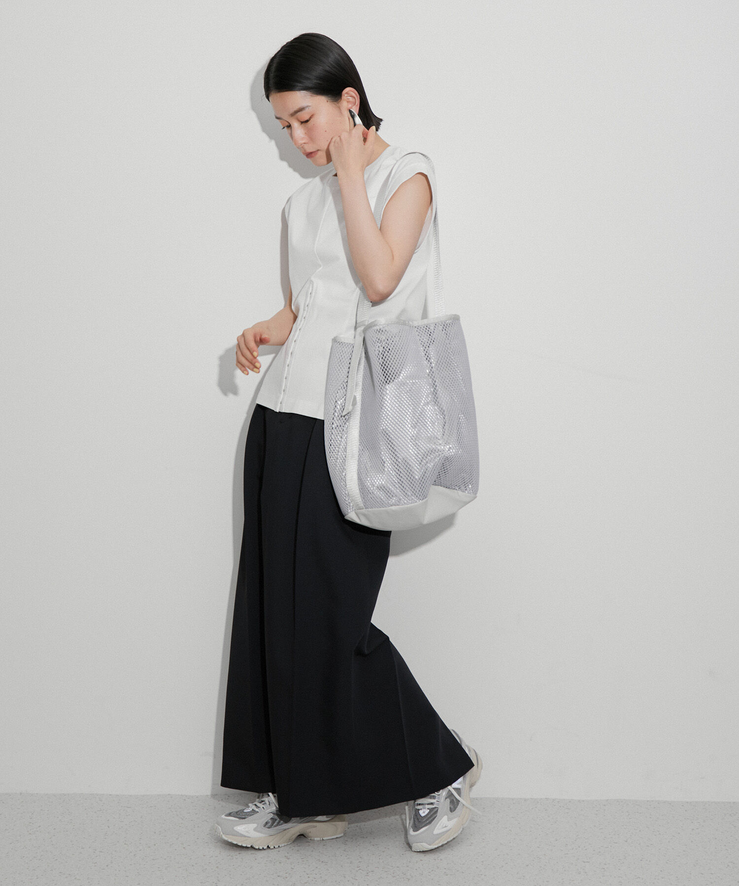 ADAM ET ROPE'「【サステナブル・洗える】ウエストシェイプジャージプルオーバー」|Tシャツ・カットソー|