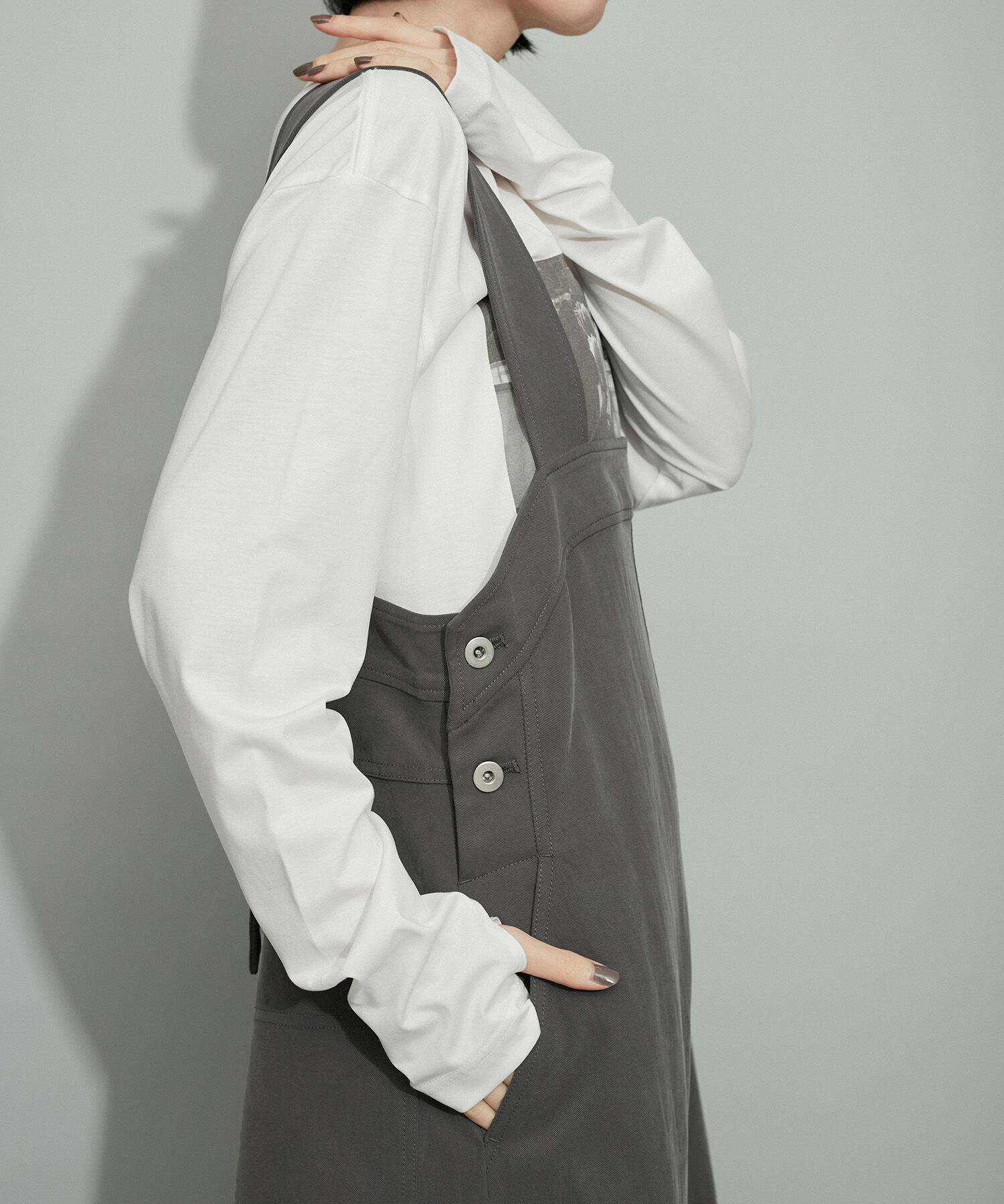 ADAM ET ROPE'「【WEB限定】バックルバックジャンパースカート」|ワンピース|