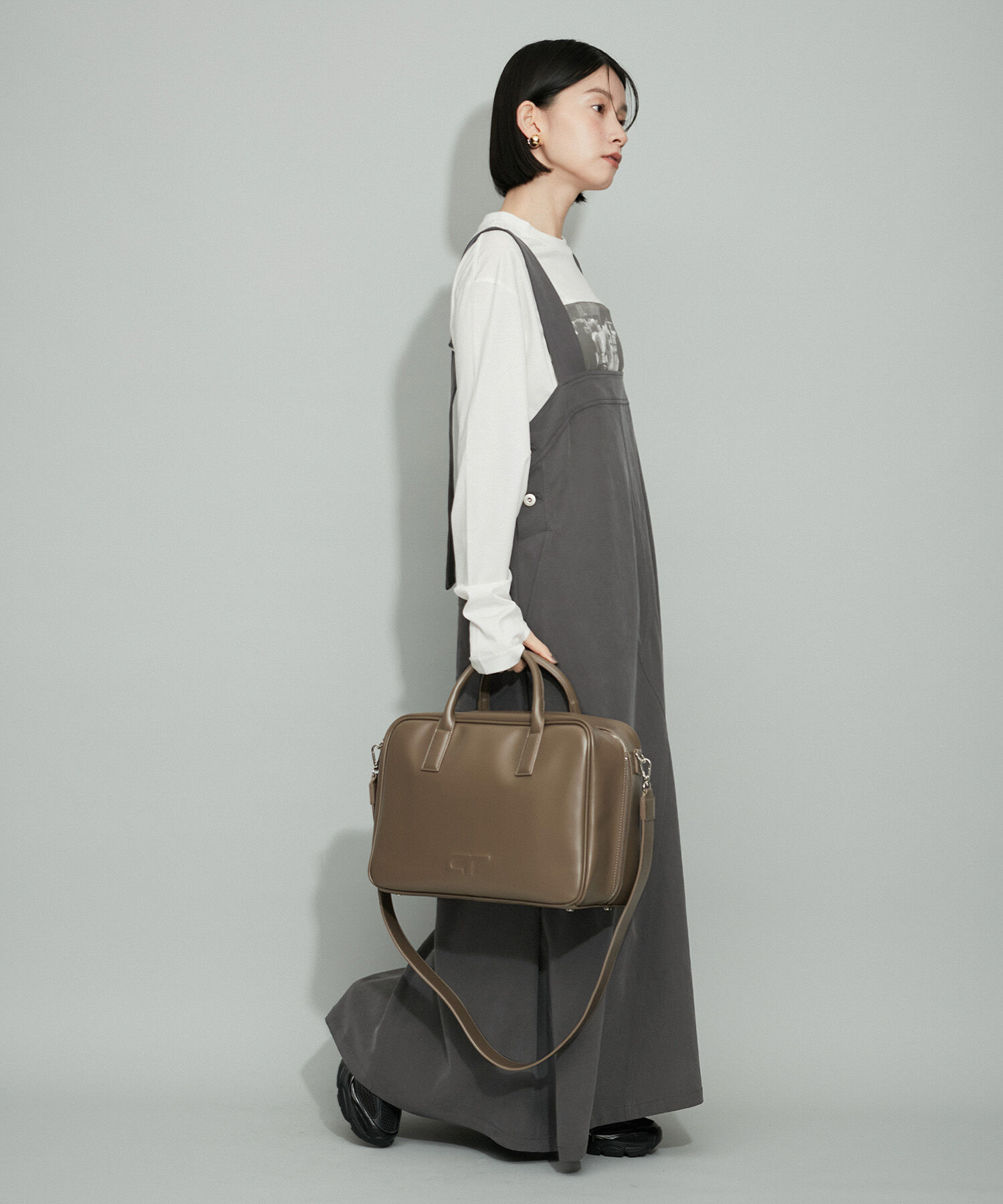 ADAM ET ROPE'「【WEB限定】バックルバックジャンパースカート」|ワンピース|