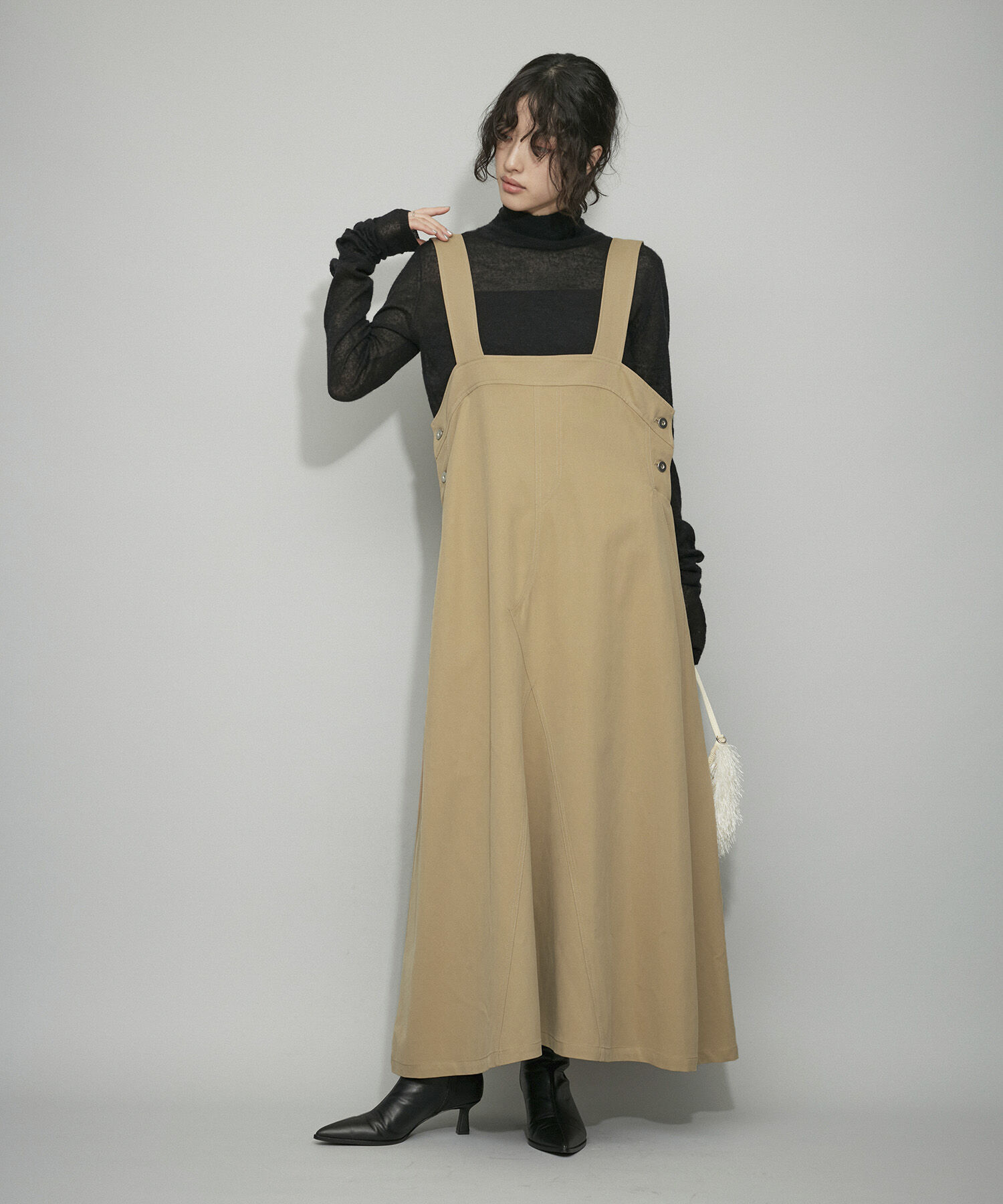 ADAM ET ROPE'「【WEB限定】バックルバックジャンパースカート」|ワンピース|