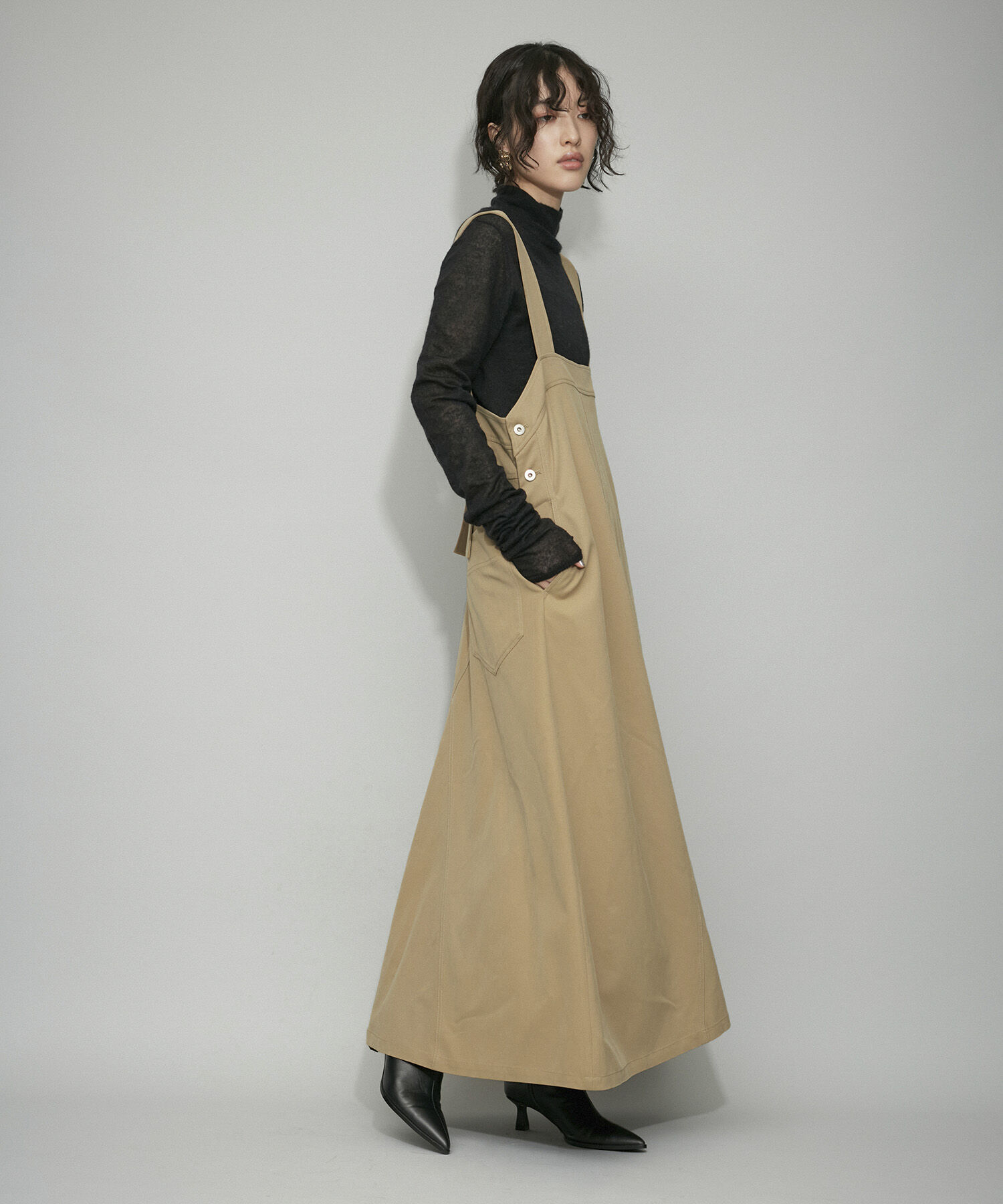 ADAM ET ROPE'「【WEB限定】バックルバックジャンパースカート」|ワンピース|