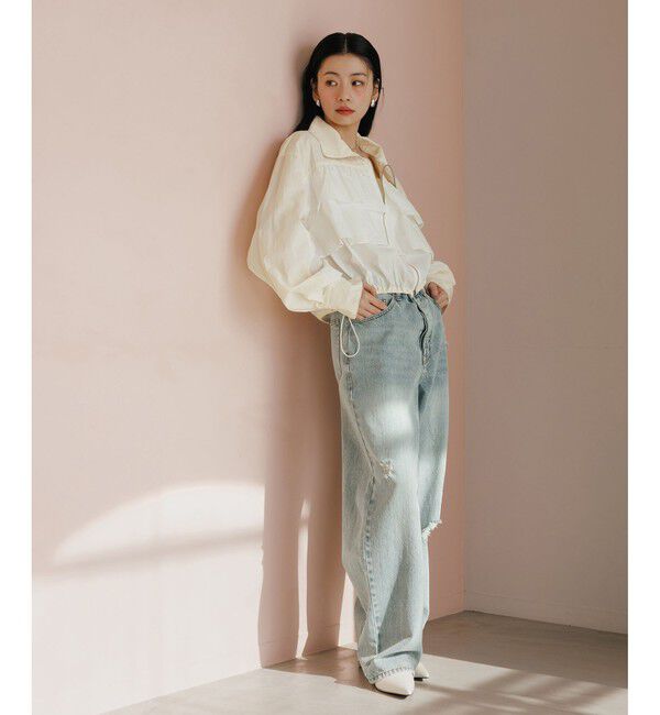 ADAM ET ROPE'「【WEB限定】ワイドストレートデニムパンツ」|デニム|